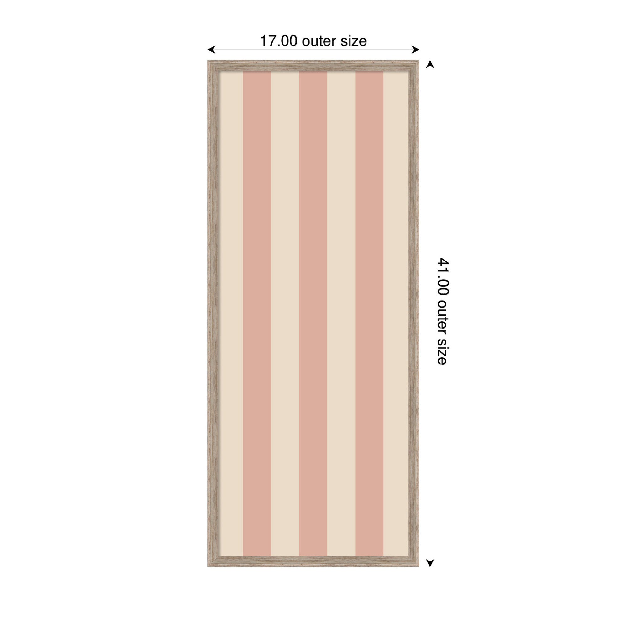 Framed Fabric Pinboard Wide Stripes Pink Wall Organization