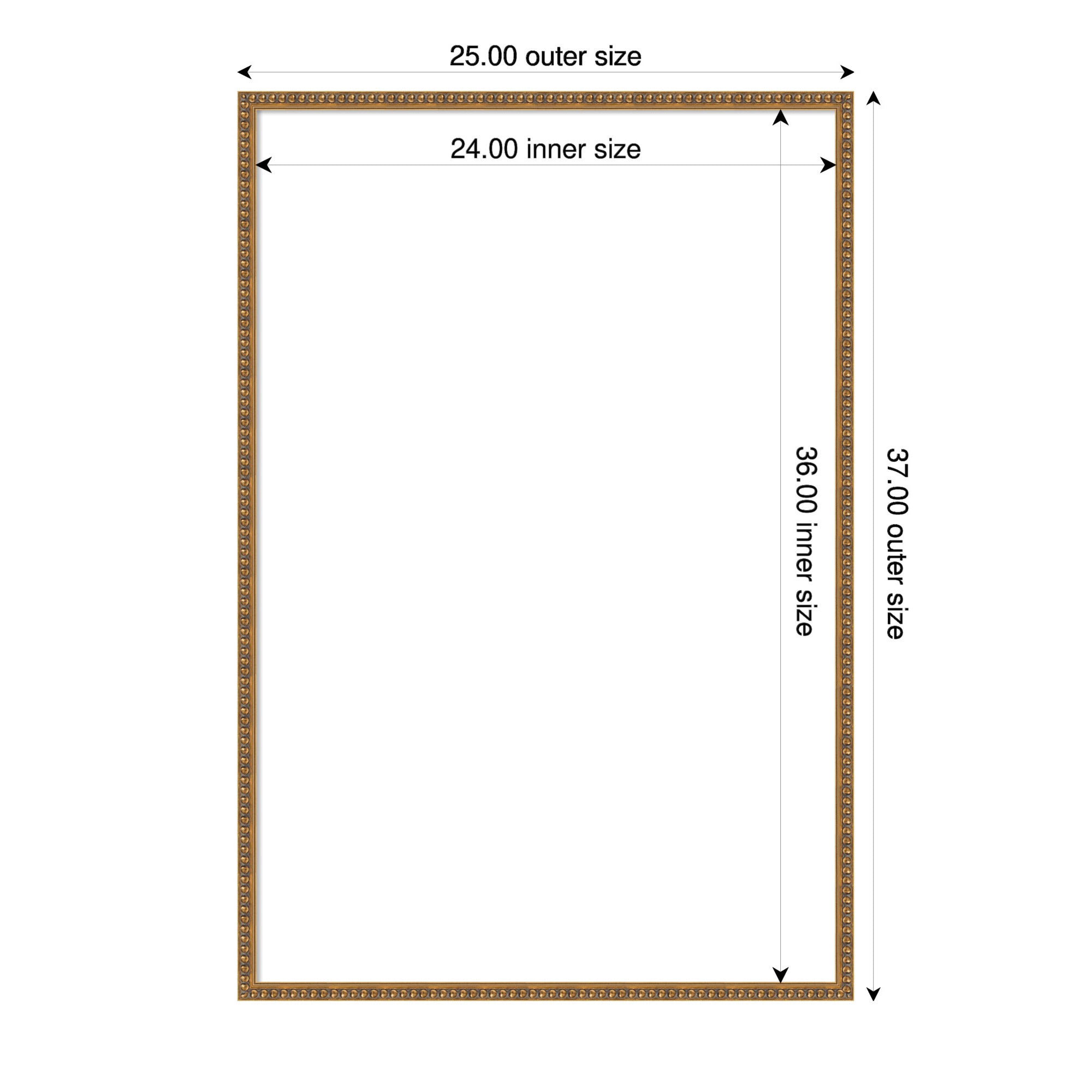 Dry Erase Board Bradford Bead Gold 25x37 2