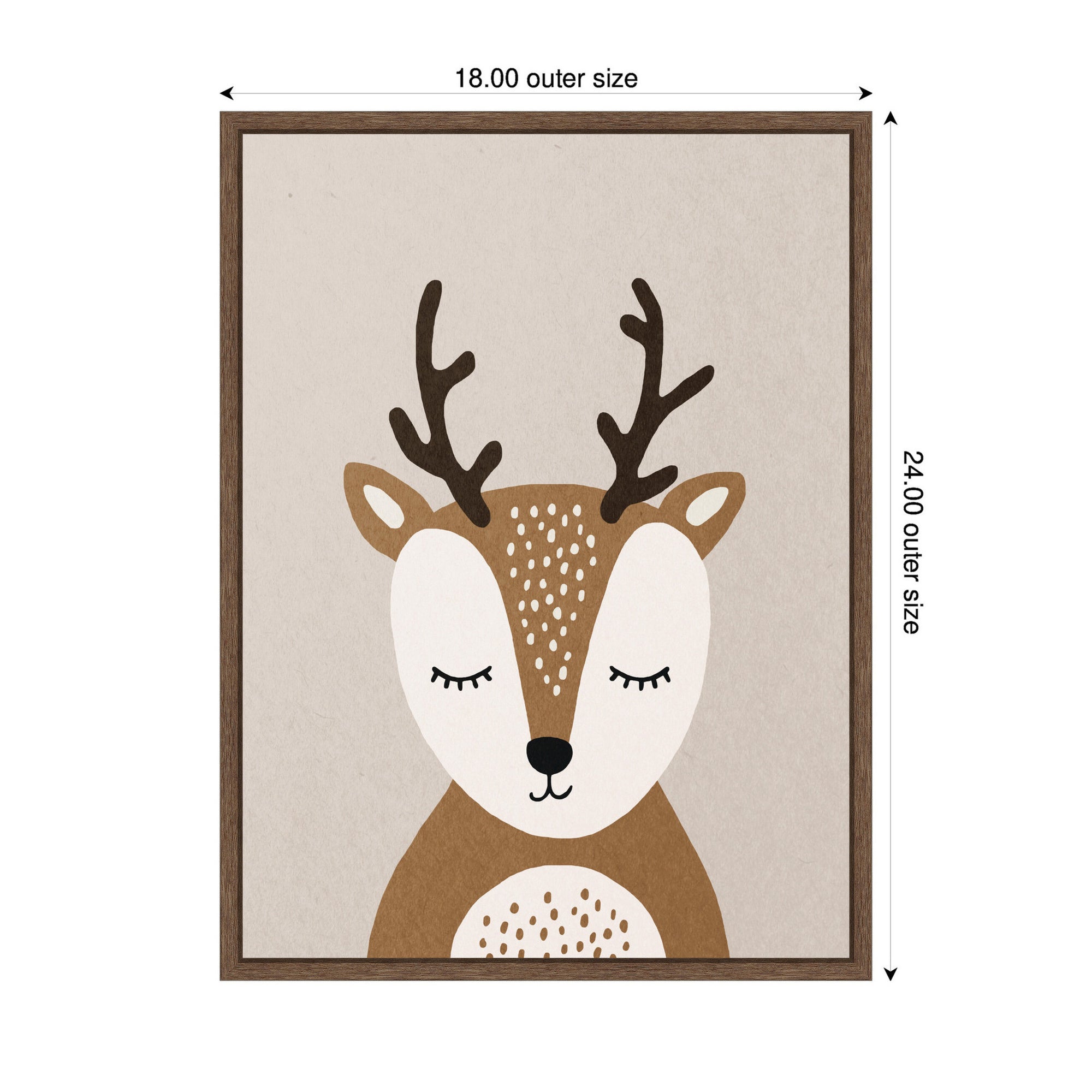Deer by July Art Prints Framed Canvas Wall Art Print