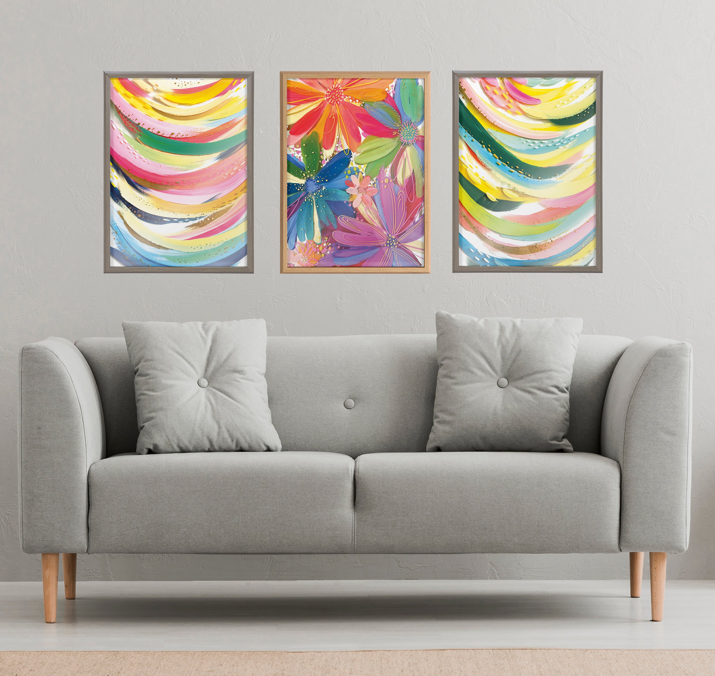 Blake Brushstroke 120 Framed Printed Glass by Jessi Raulet of Ettavee