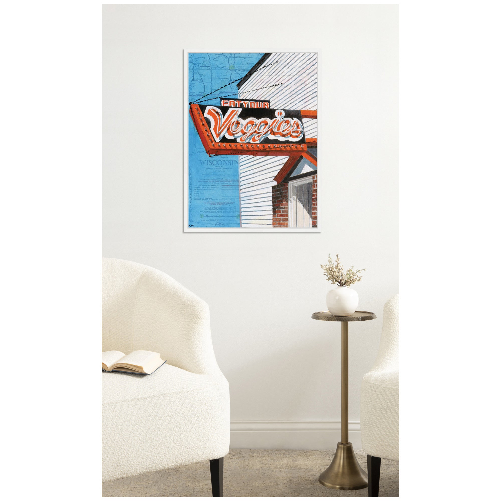 Veggies by Krista V. Allenstein Framed Canvas Wall Art Print