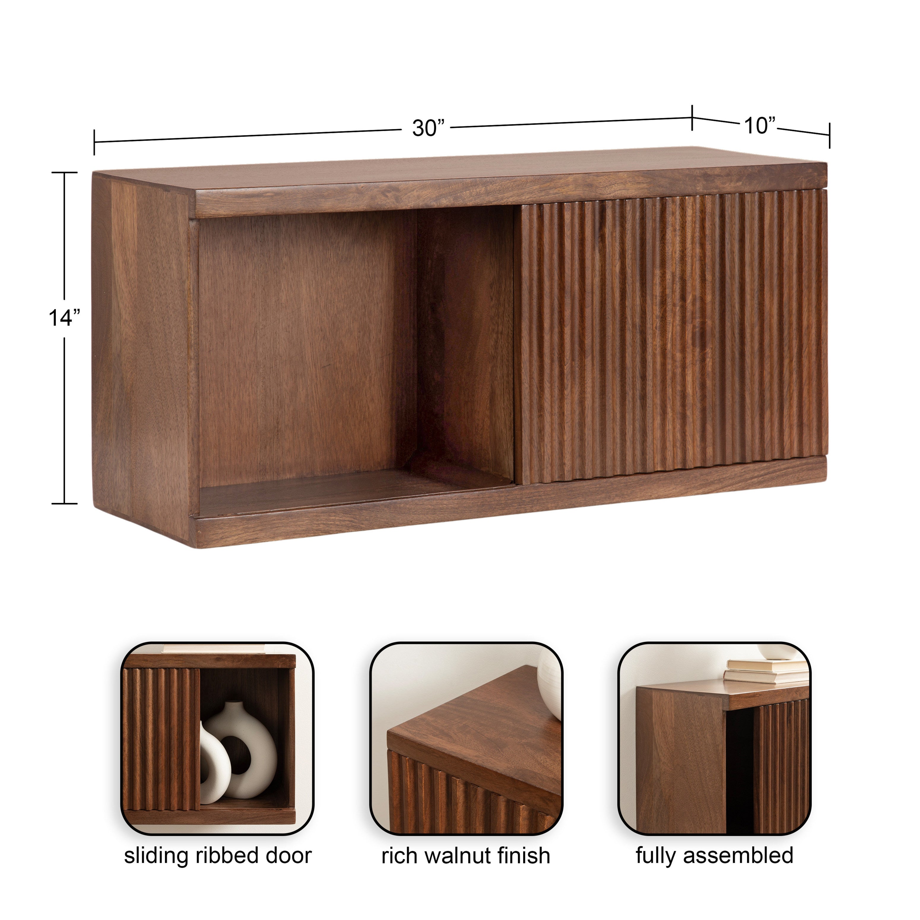 Cabinet Walnut Brown 30x10x14 2