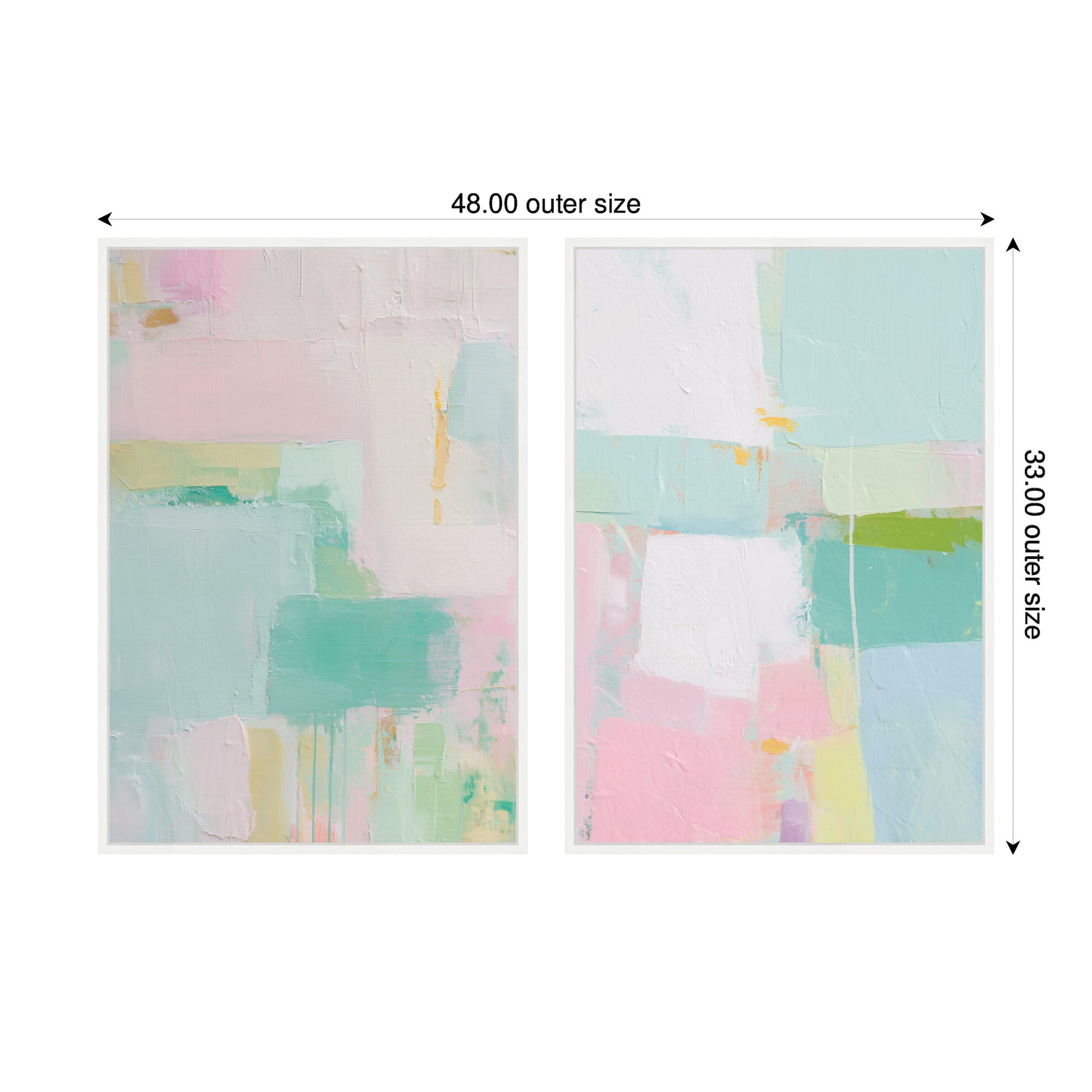 Framed Canvas Sylvie White 2 Piece Set 23x33 2