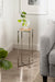 Side Table Rustic Brown Silver 7x7x21 5