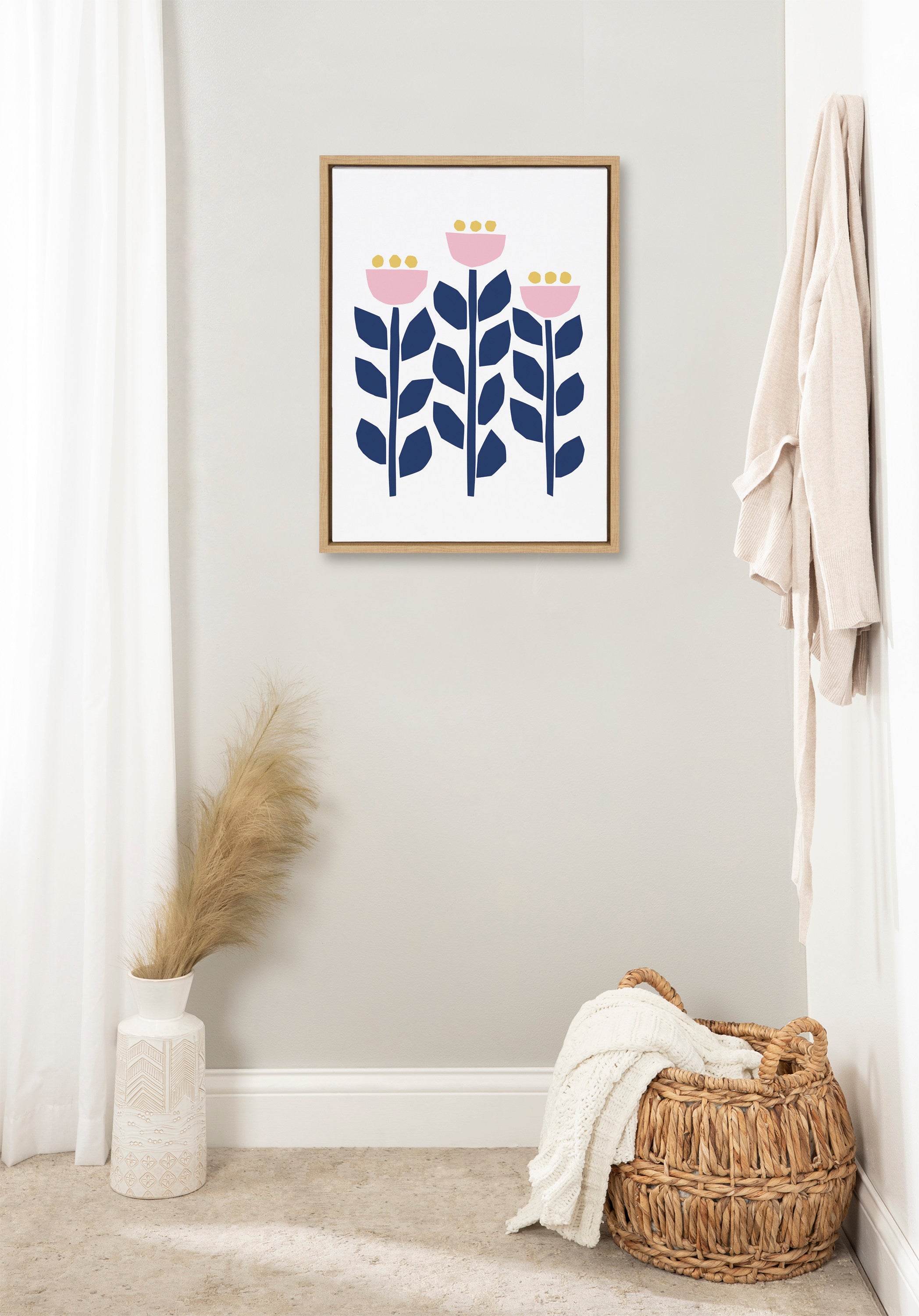 Sylvie Nordic Flowers Framed Canvas by Myriam Van Neste