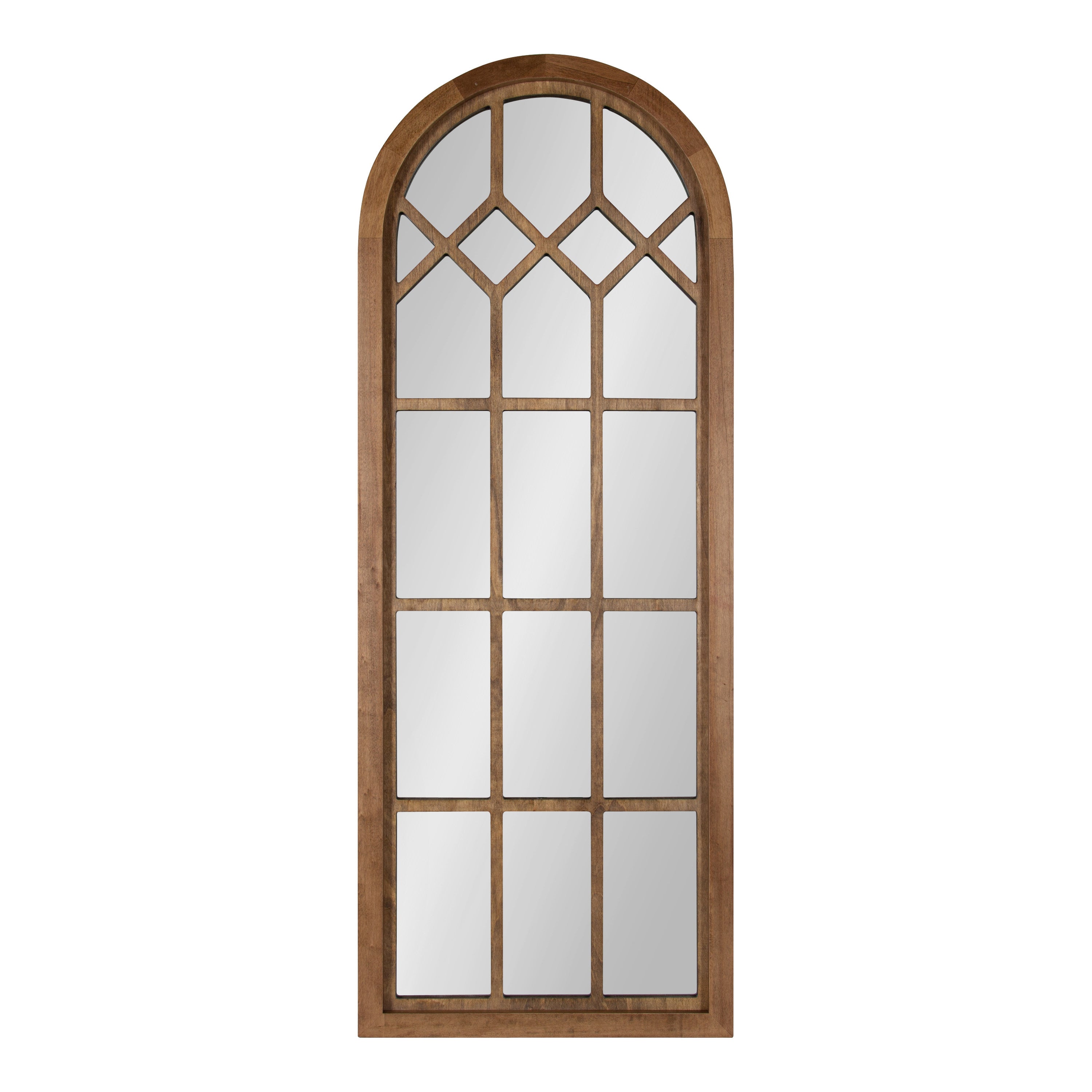Windowpane Mirror Rustic Brown 18x47 2