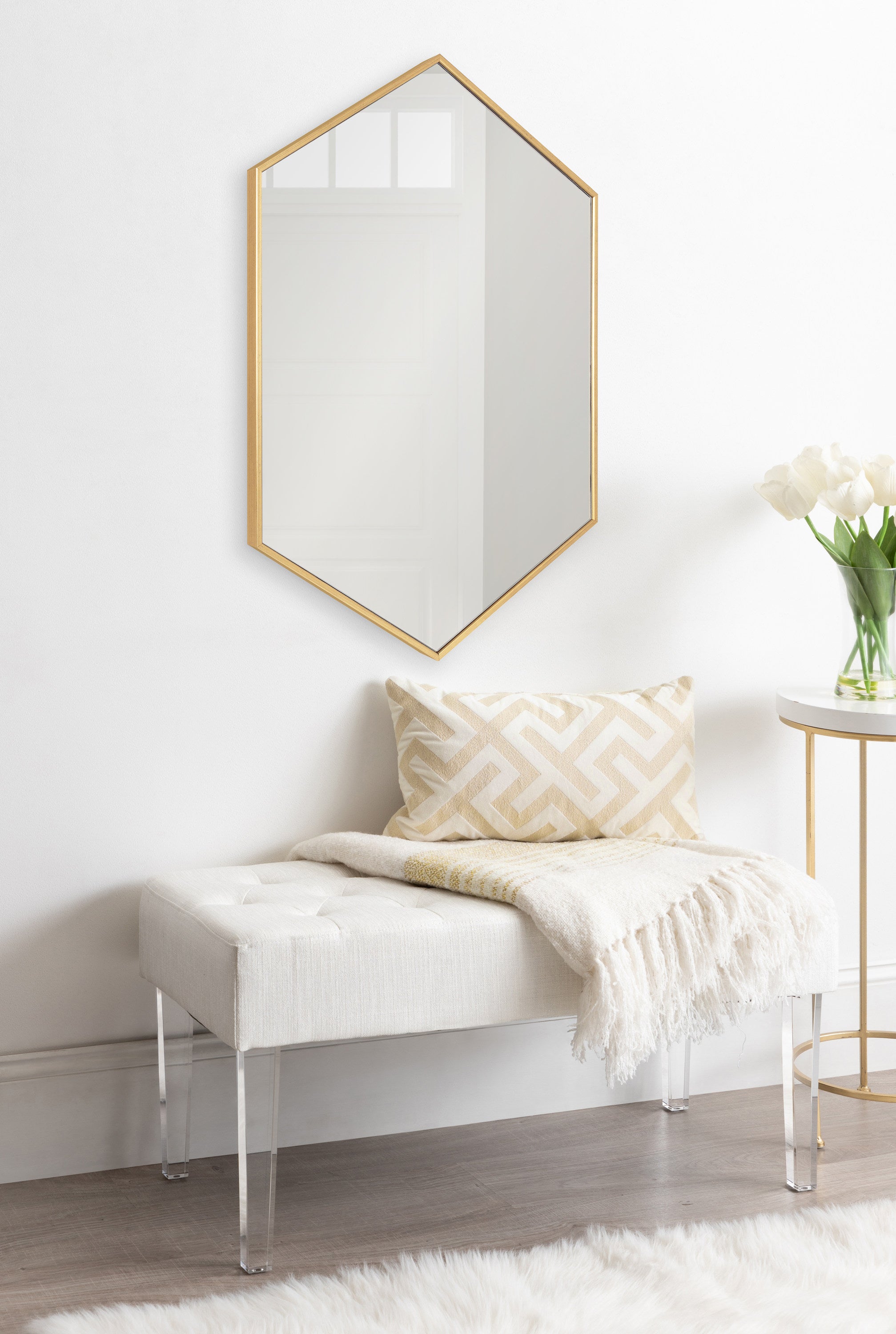 Hexagon Mirror Gold 24x36 8
