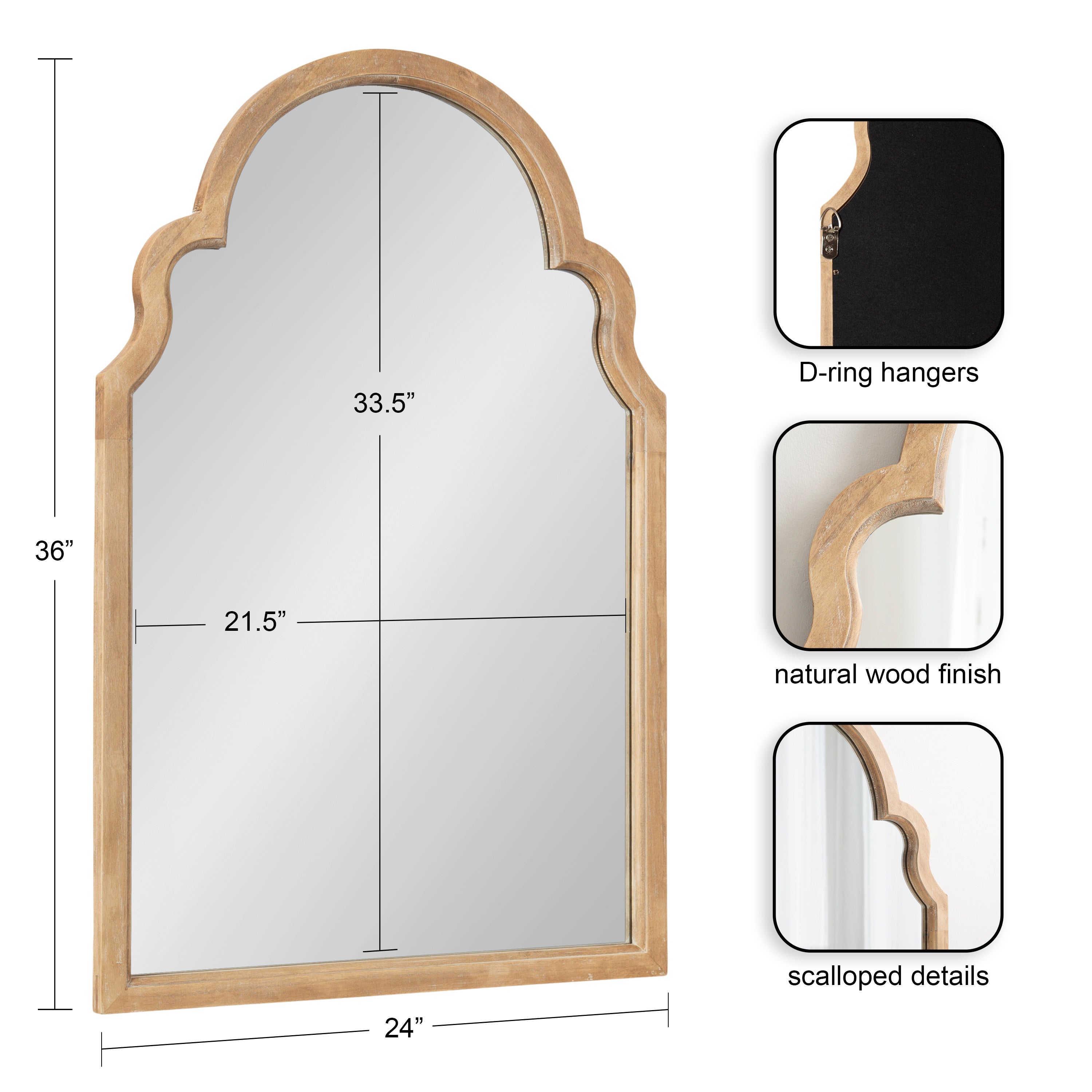 Arch Mirror Natural 24x36 2