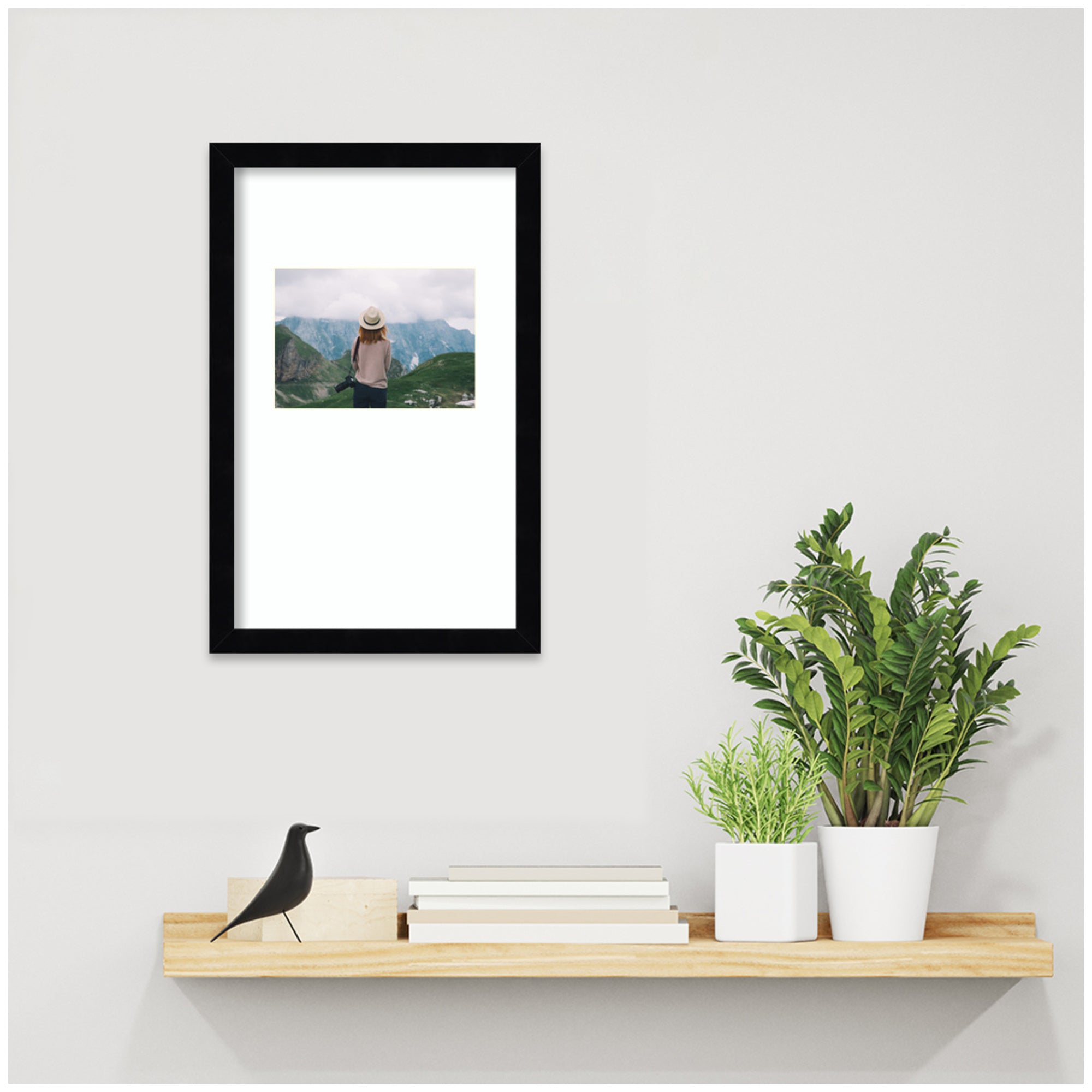 Wall Frame Svelte Noir Black 10x16 matted to 5x7 5