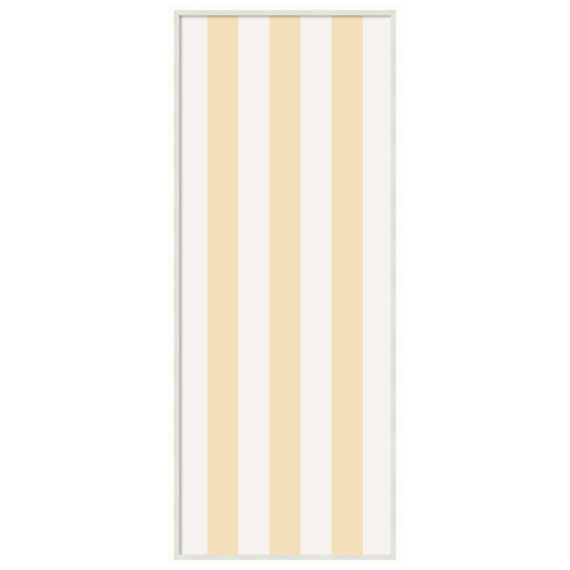 Framed Fabric Pinboard Wide Stripes Yellow Wall Organization