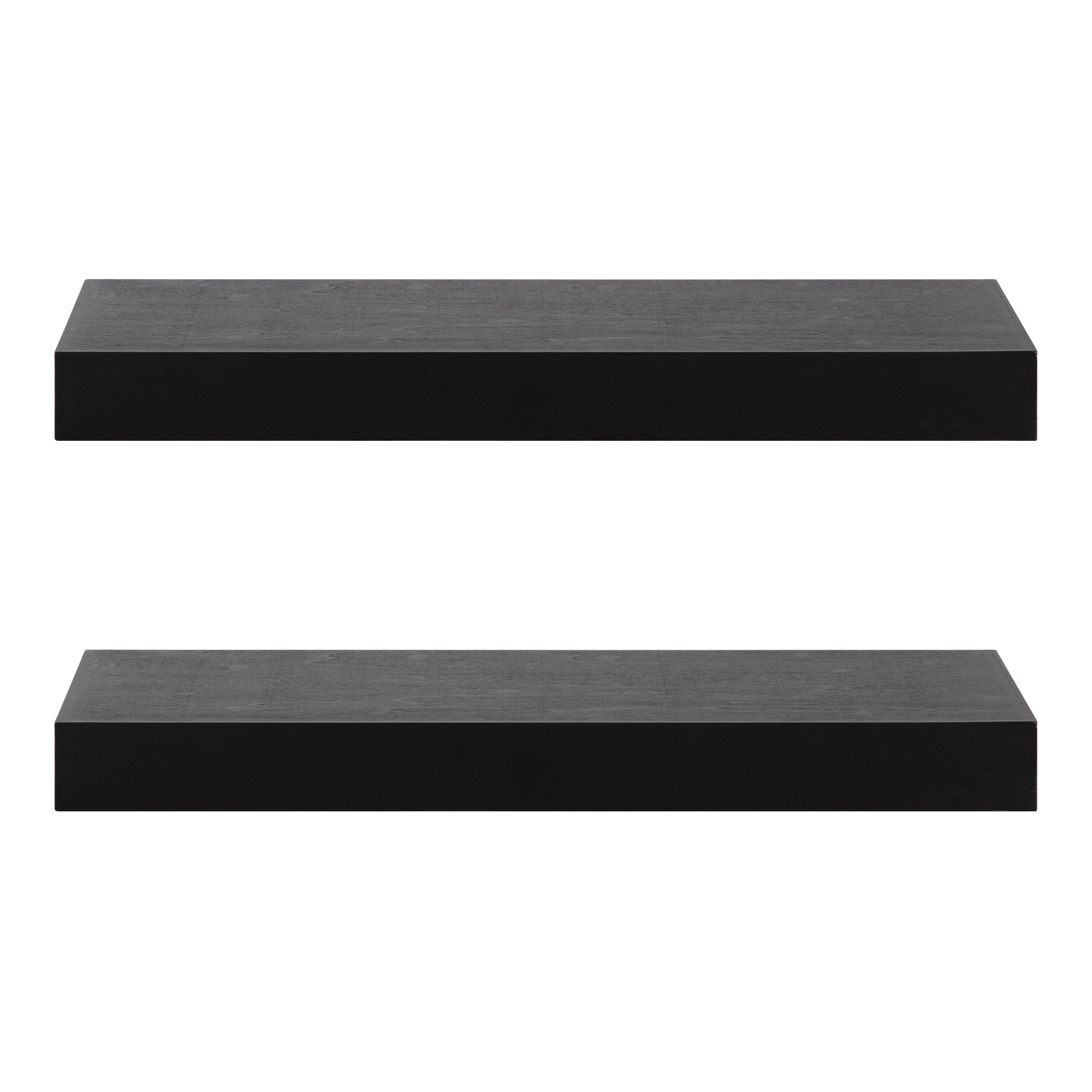 Floating Shelf 2 Piece 24 Inch Black 3