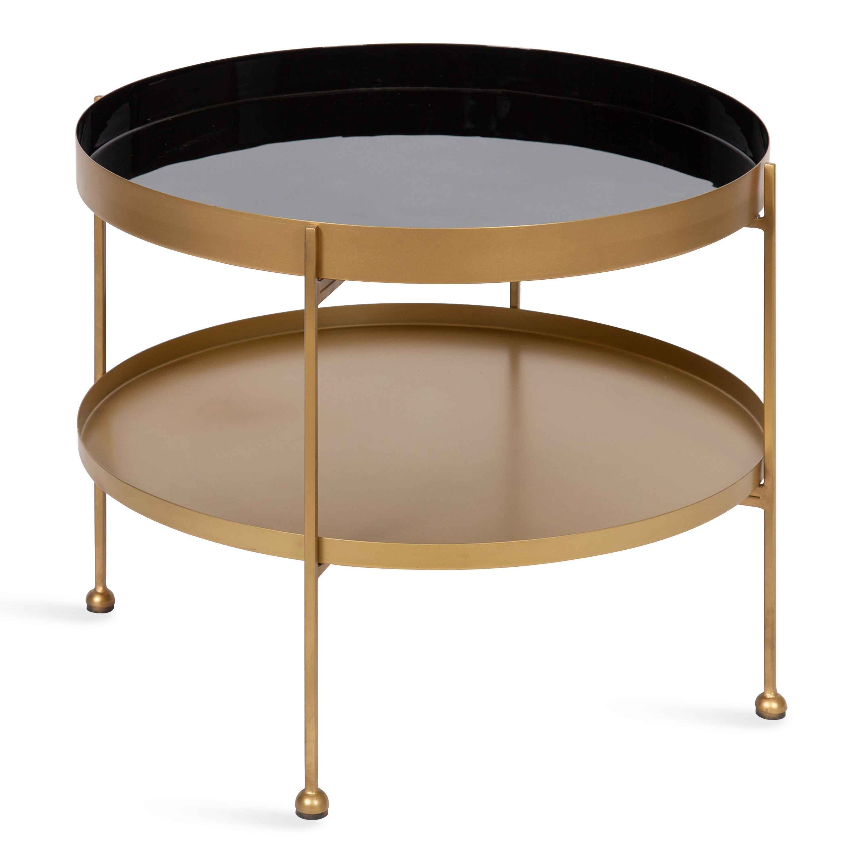 Coffee Table 26" Diameter Black Gold 1