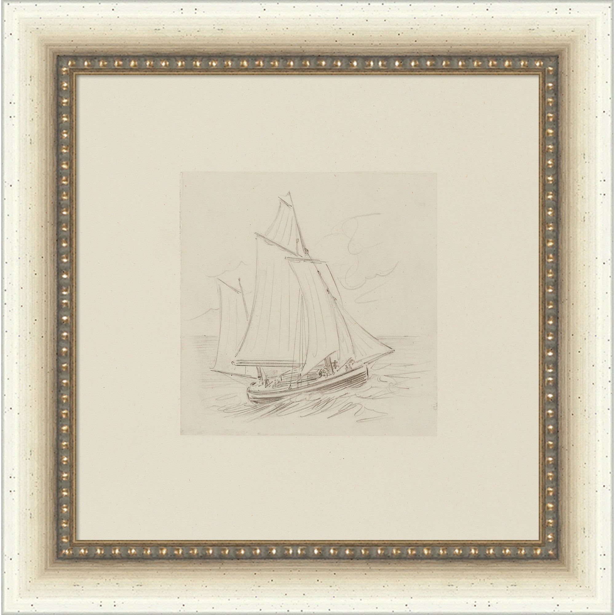 Mounted Canvas 10x10 Belmont Distress White 1