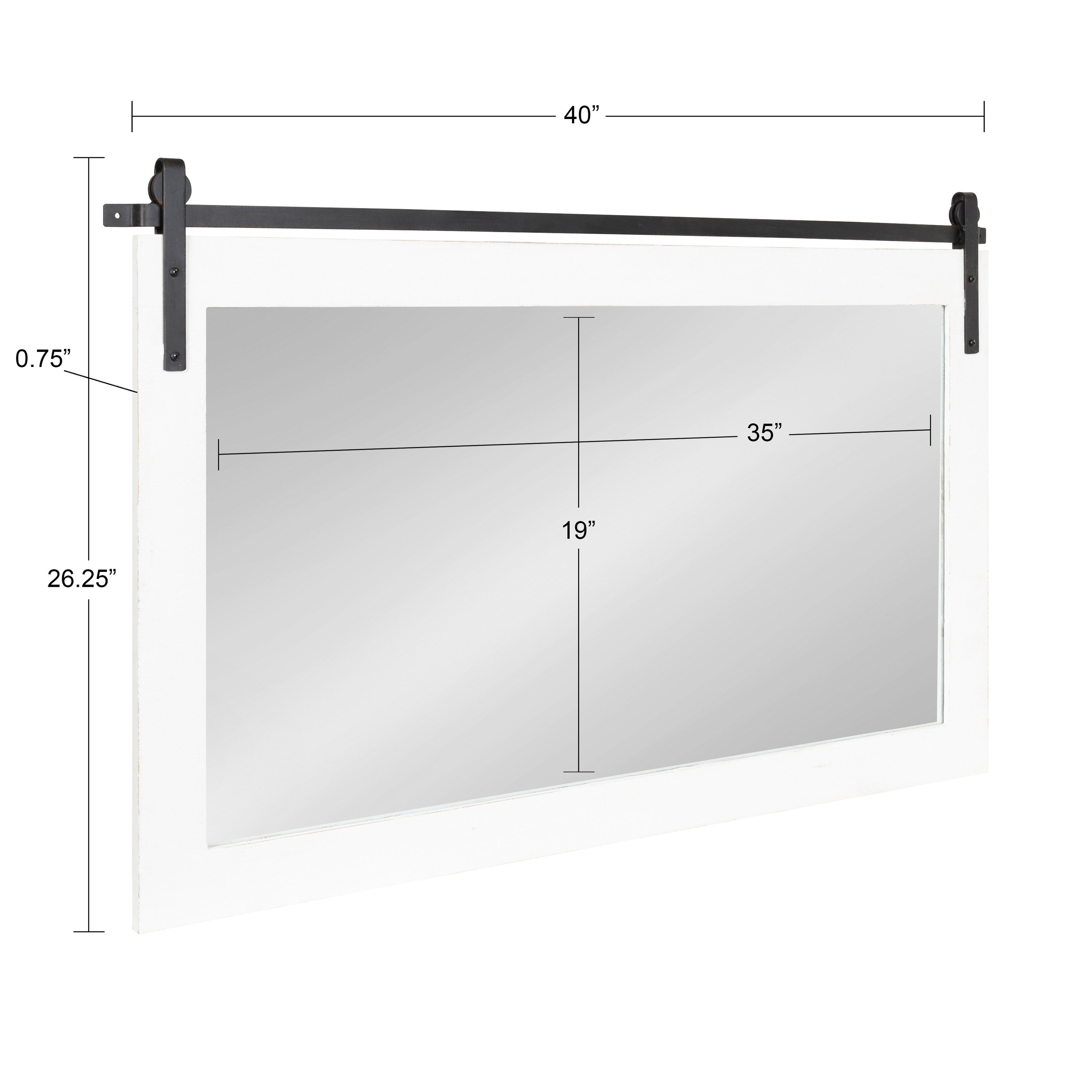 Rectangle Mirror White 40x26 5