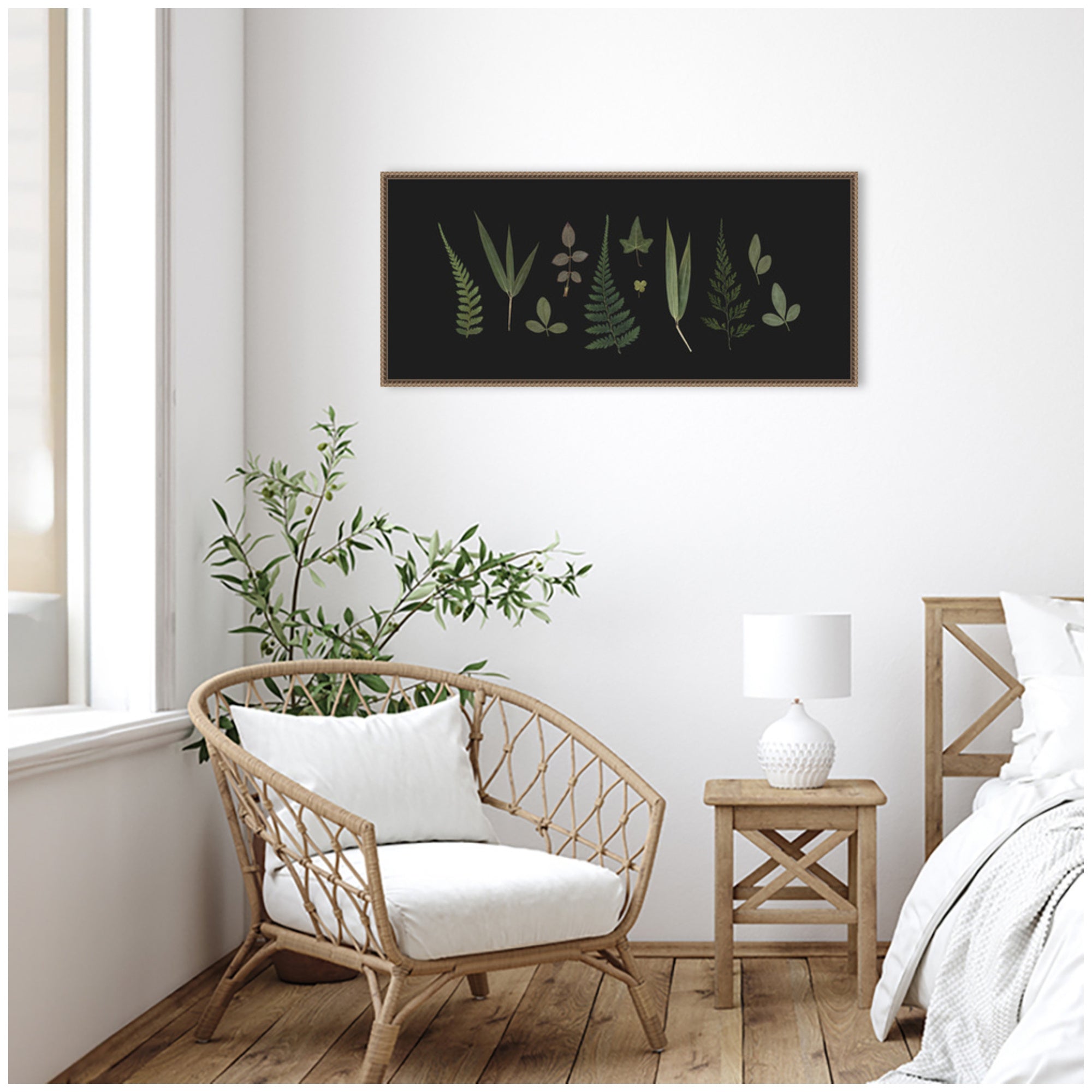 Framed Canvas 40x18 Sylvie Beaded Dark Gold 6