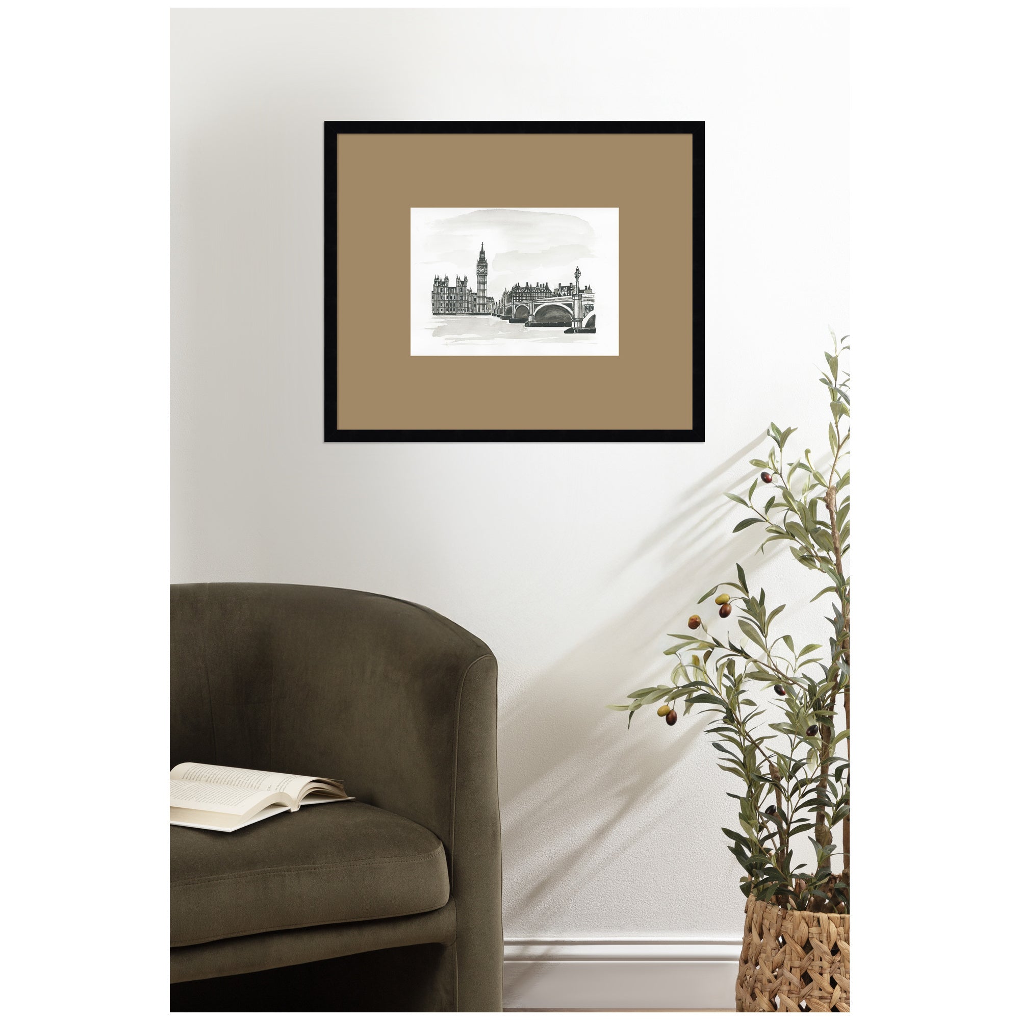 Postcard London by Teju Reval Framed Wall Art Print Matted