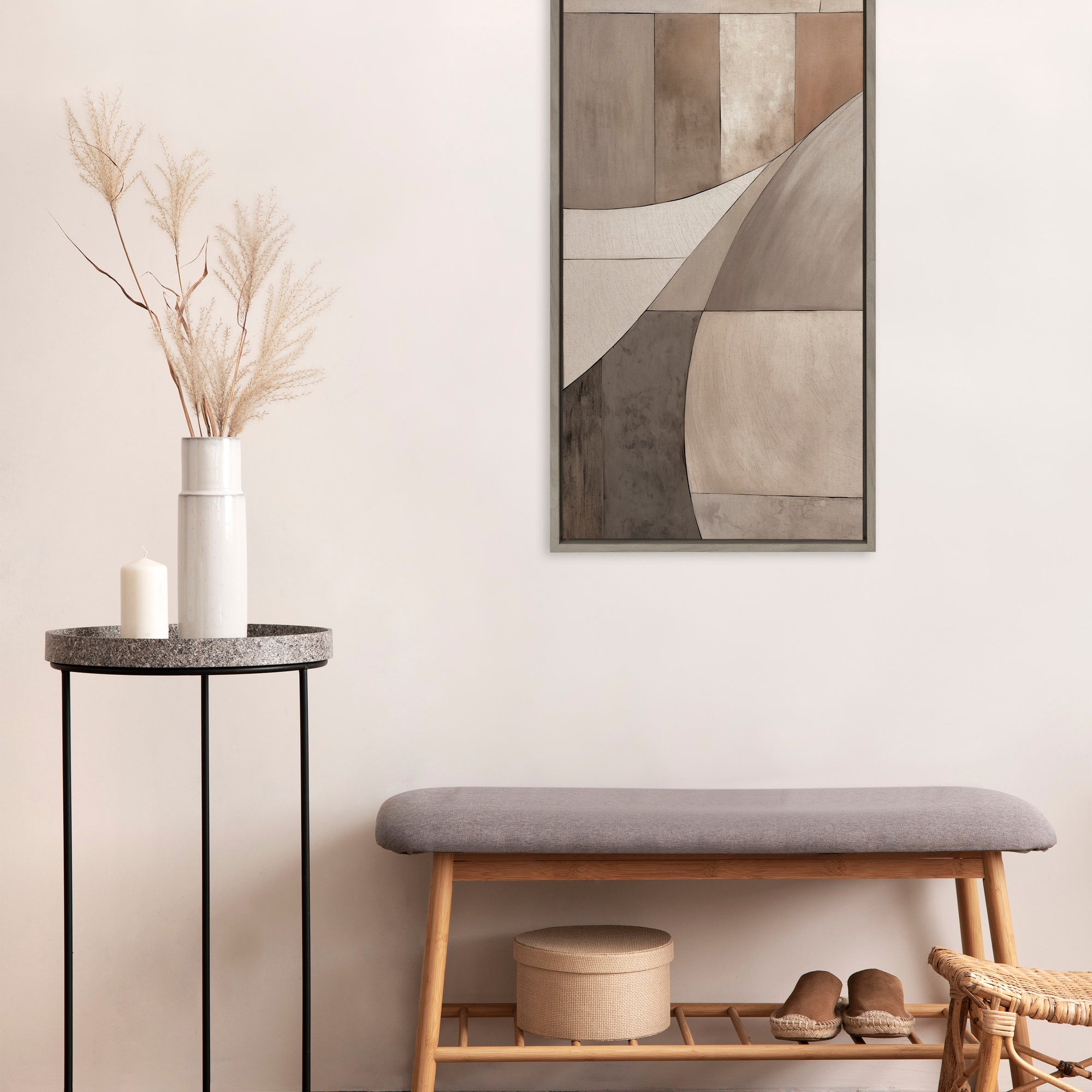 Framed Canvas 18x40 Sylvie Graywash 5