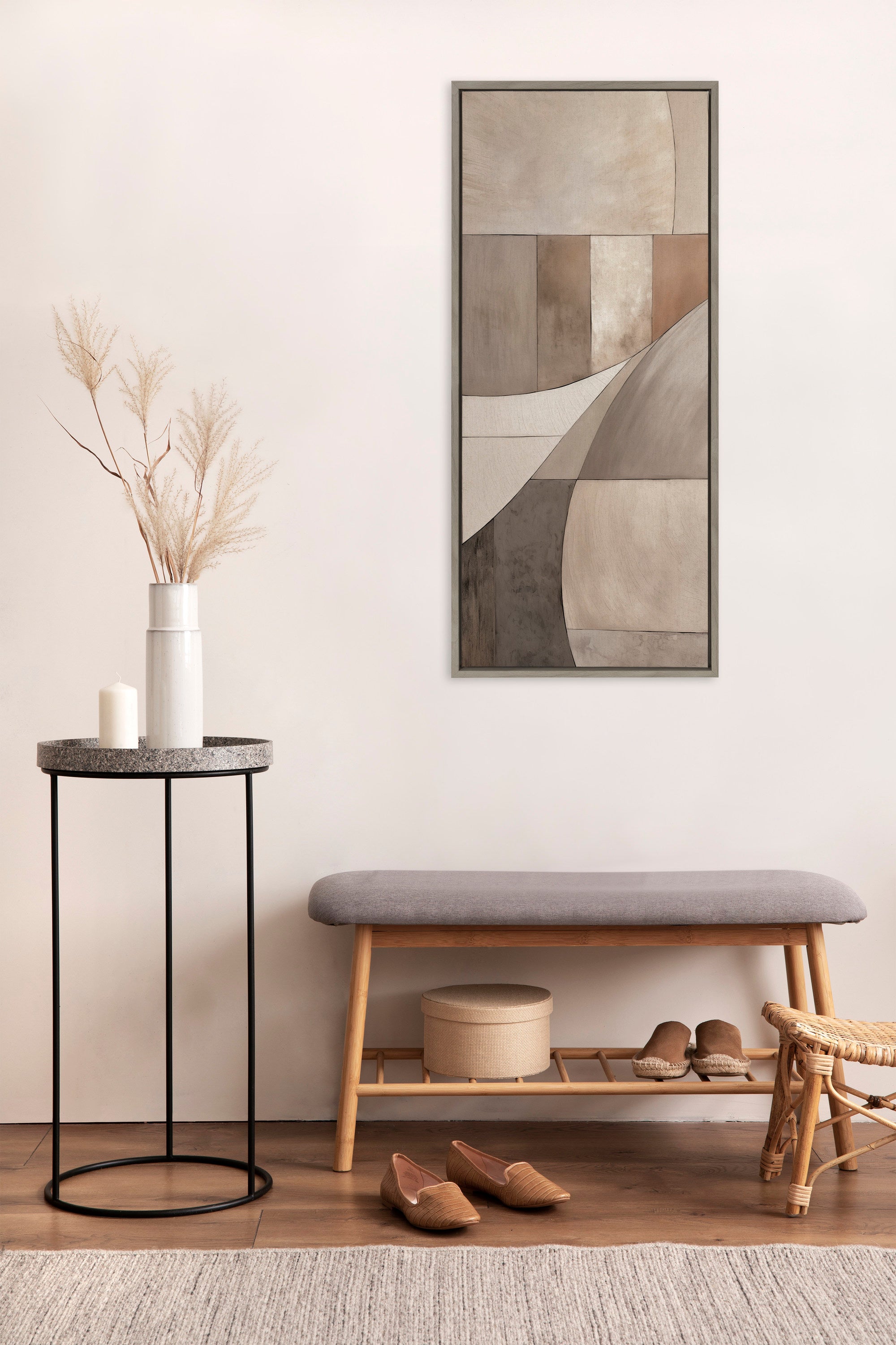 Framed Canvas 18x40 Sylvie Graywash 5