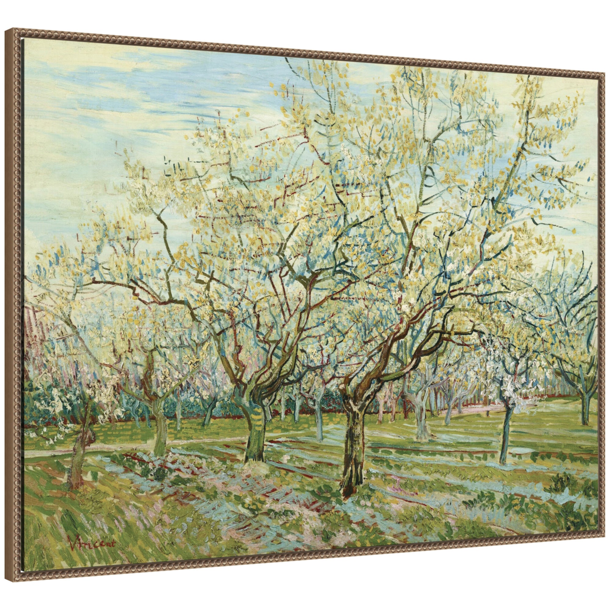 Framed Canvas 42x32 Sylvie Beaded Dark Gold 1