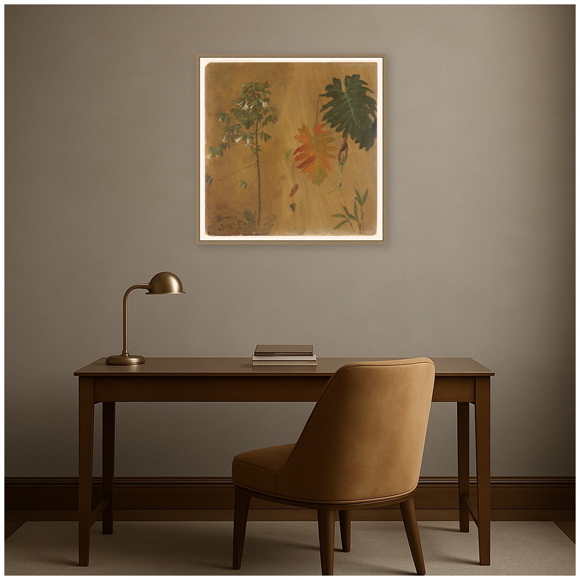 Framed Canvas 30x30 Sylvie Dark Gold 6