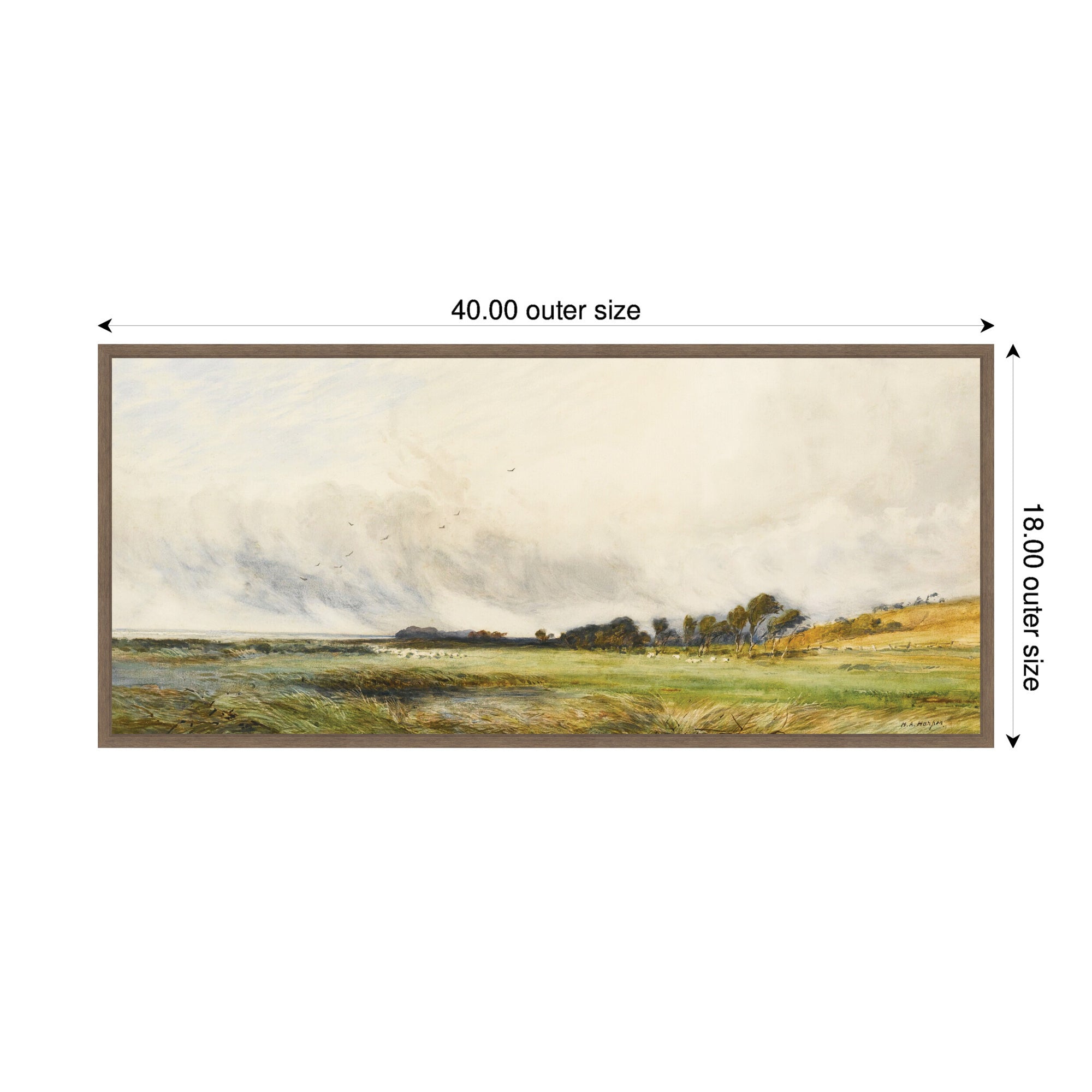 Framed Canvas 40 x 18 Sylvie Walnut 2