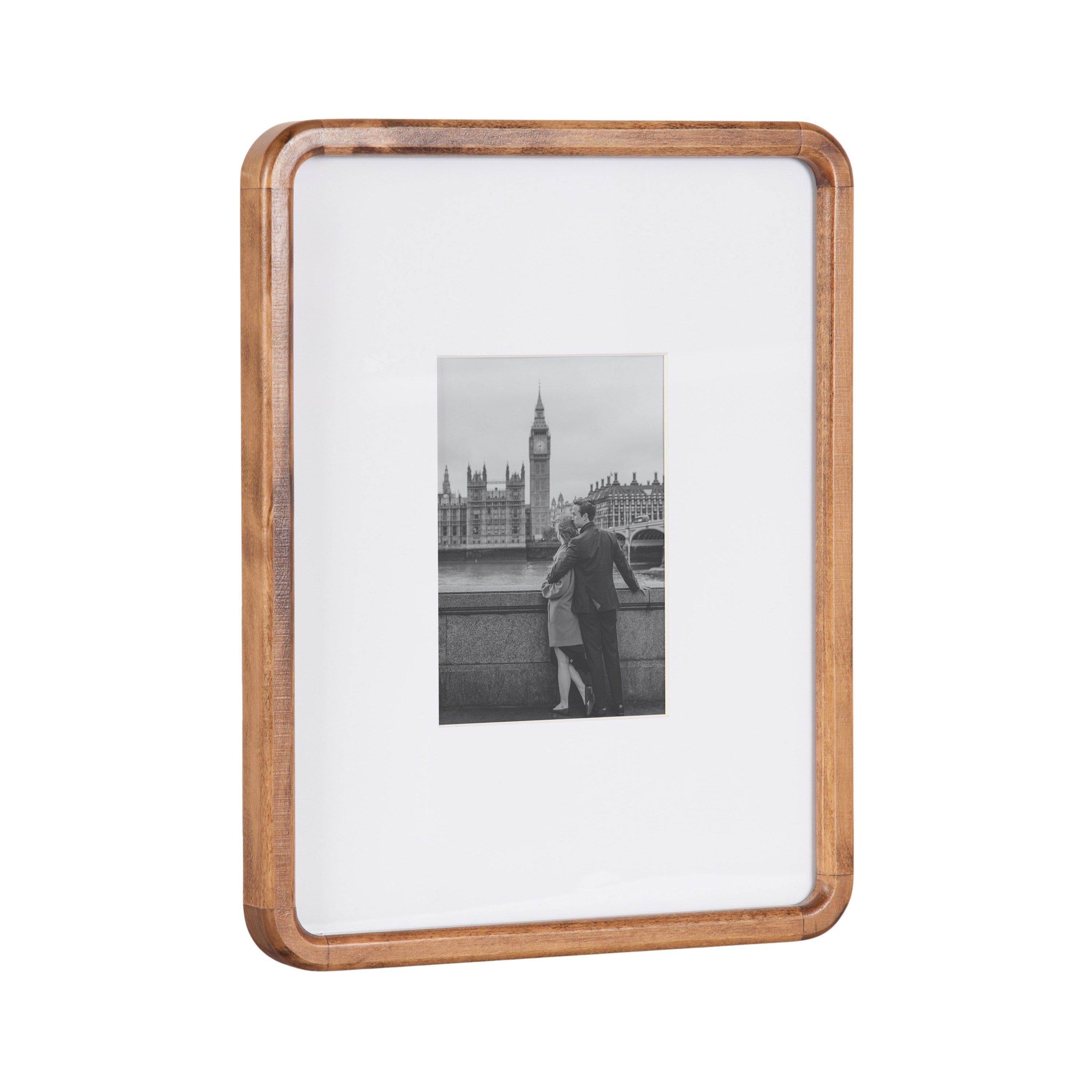 Wall Frame 11x14 matted to 5x7 Walnut Brown 5