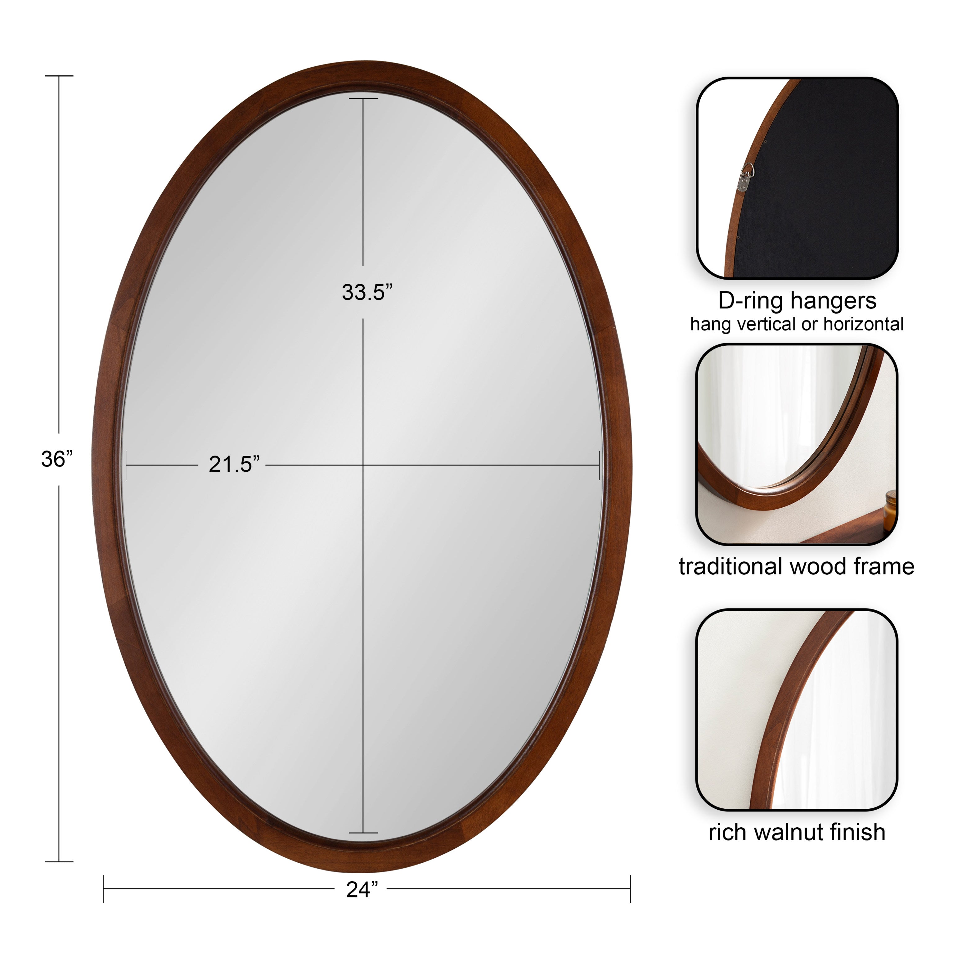 Oval Walnut Brown 24x36 2