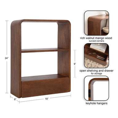 Functional Shelf Walnut Brown 18x24 2