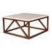 Coffee Table White Walnut Brown 36x36x18 3