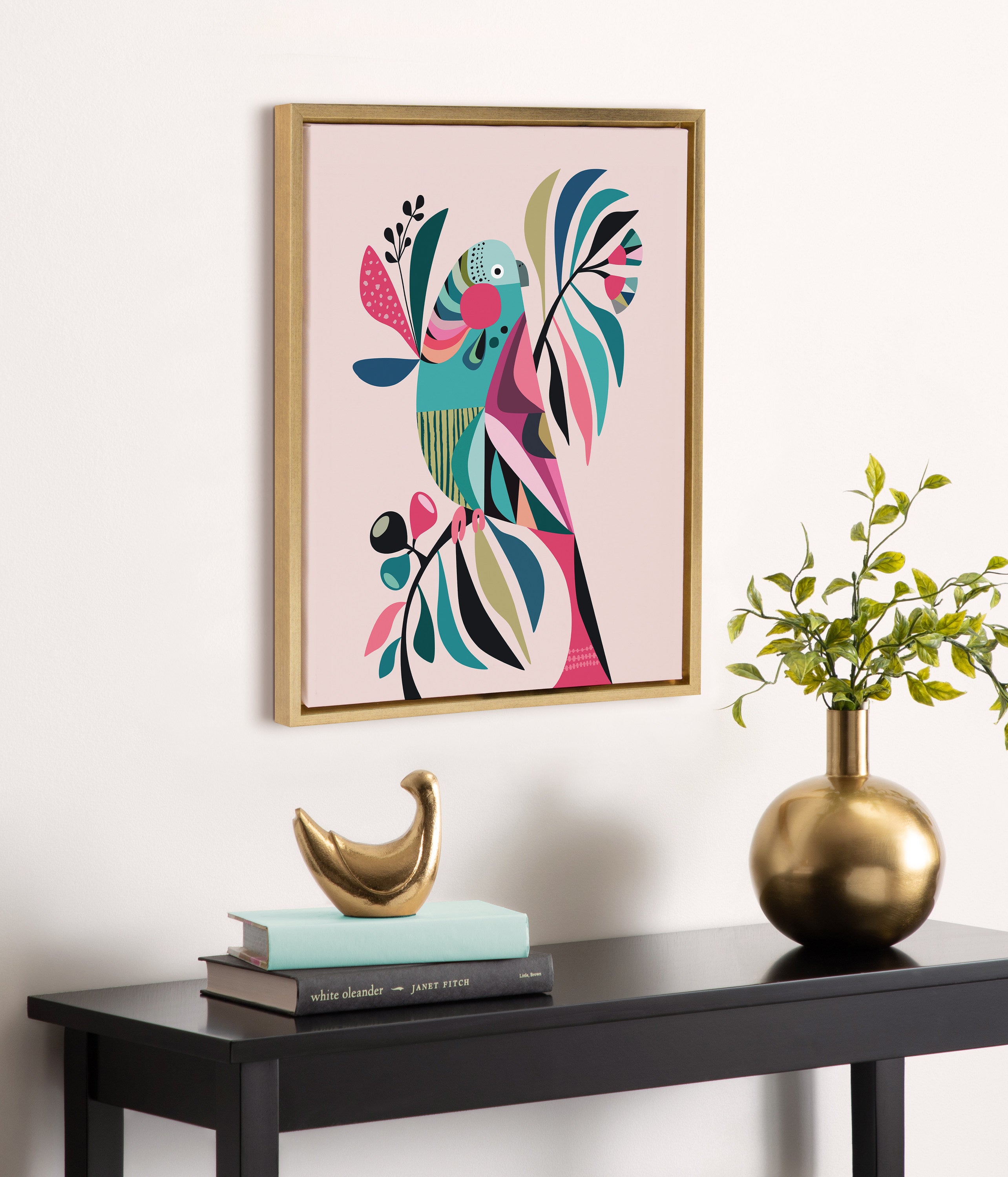 Sylvie Parakeet Framed Canvas by Rachel Lee of My Dream Wall