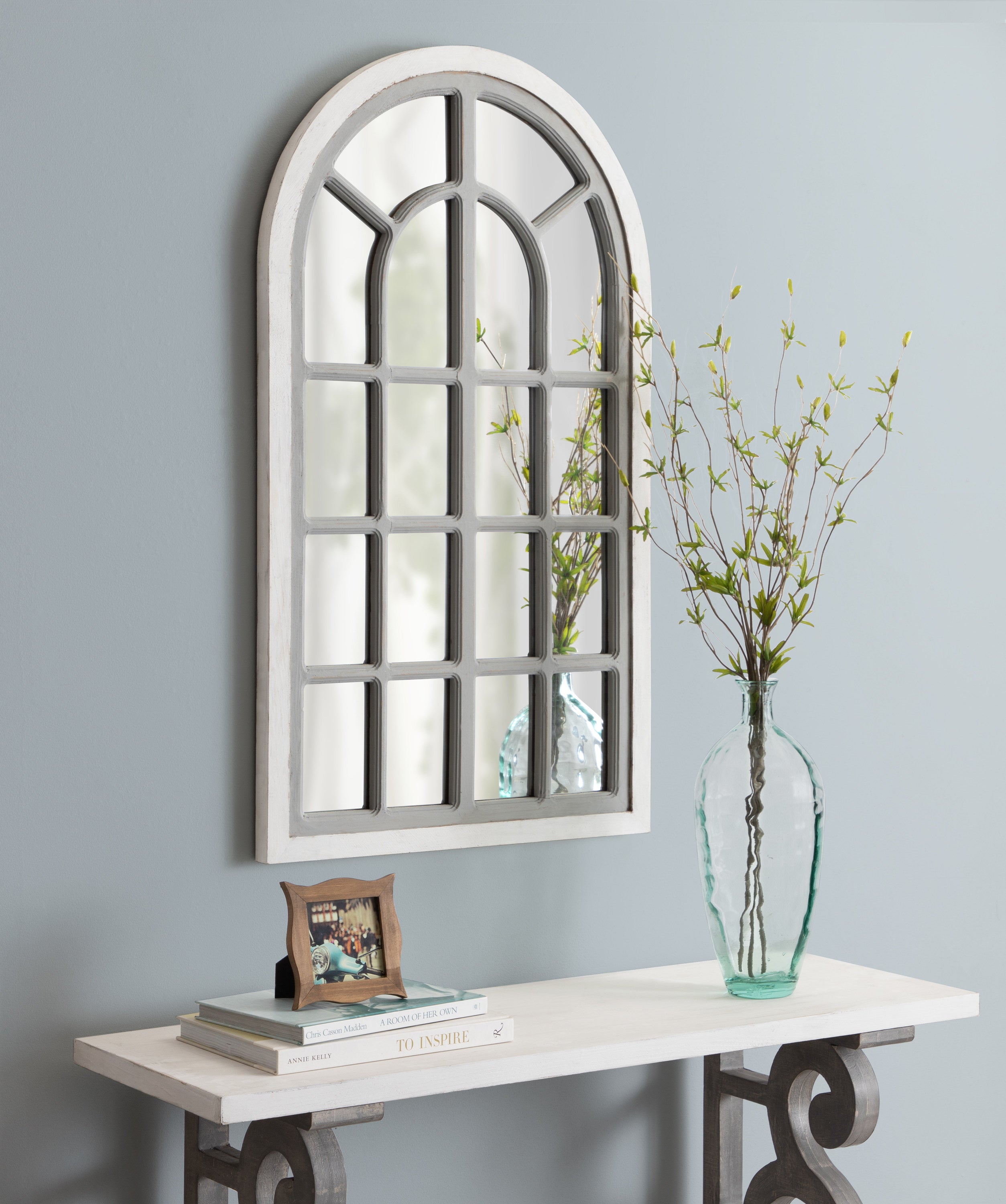 Windowpane Mirror Gray 22x38 6