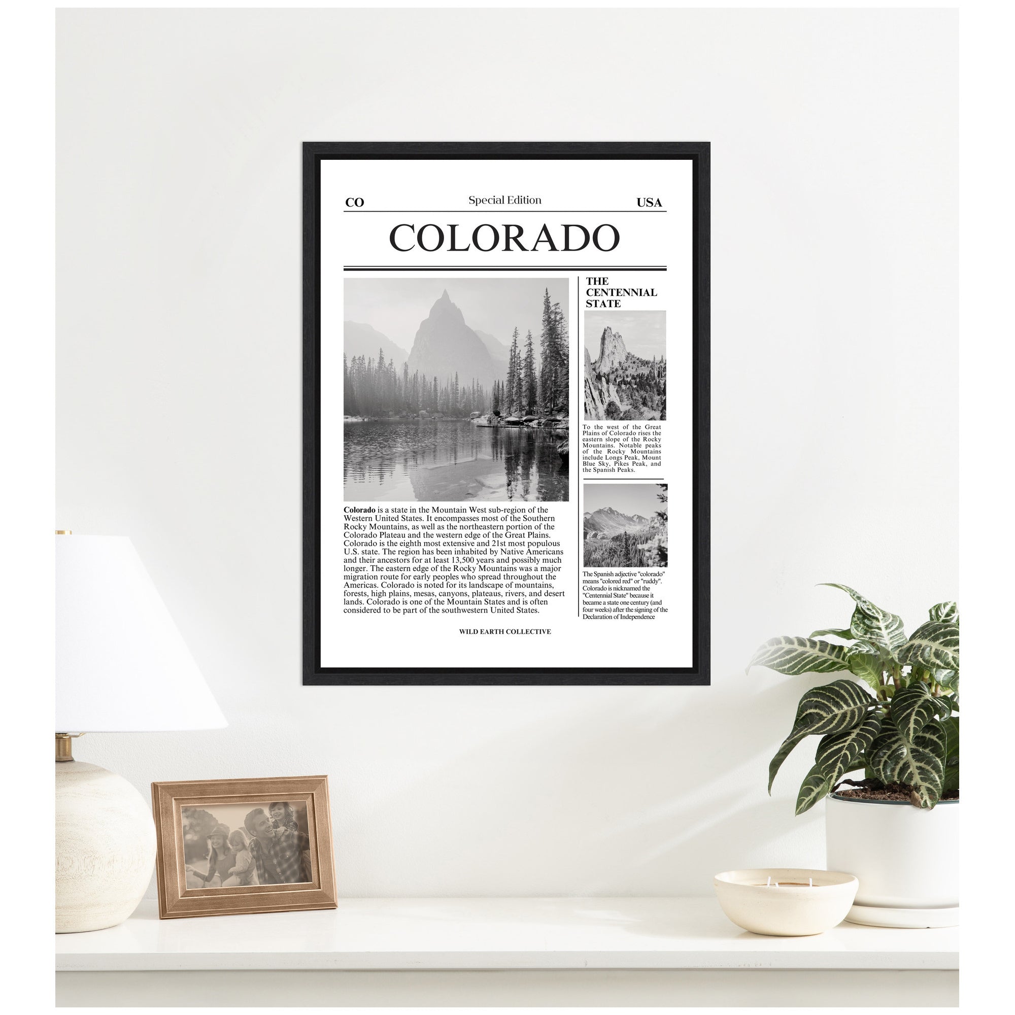 Colorado Article by Megan Ryan Framed Canvas Wall Art Print