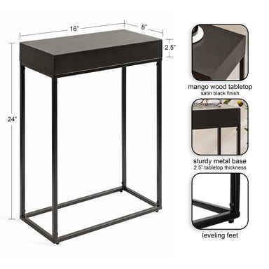 Side Table Black 16x8x24 2