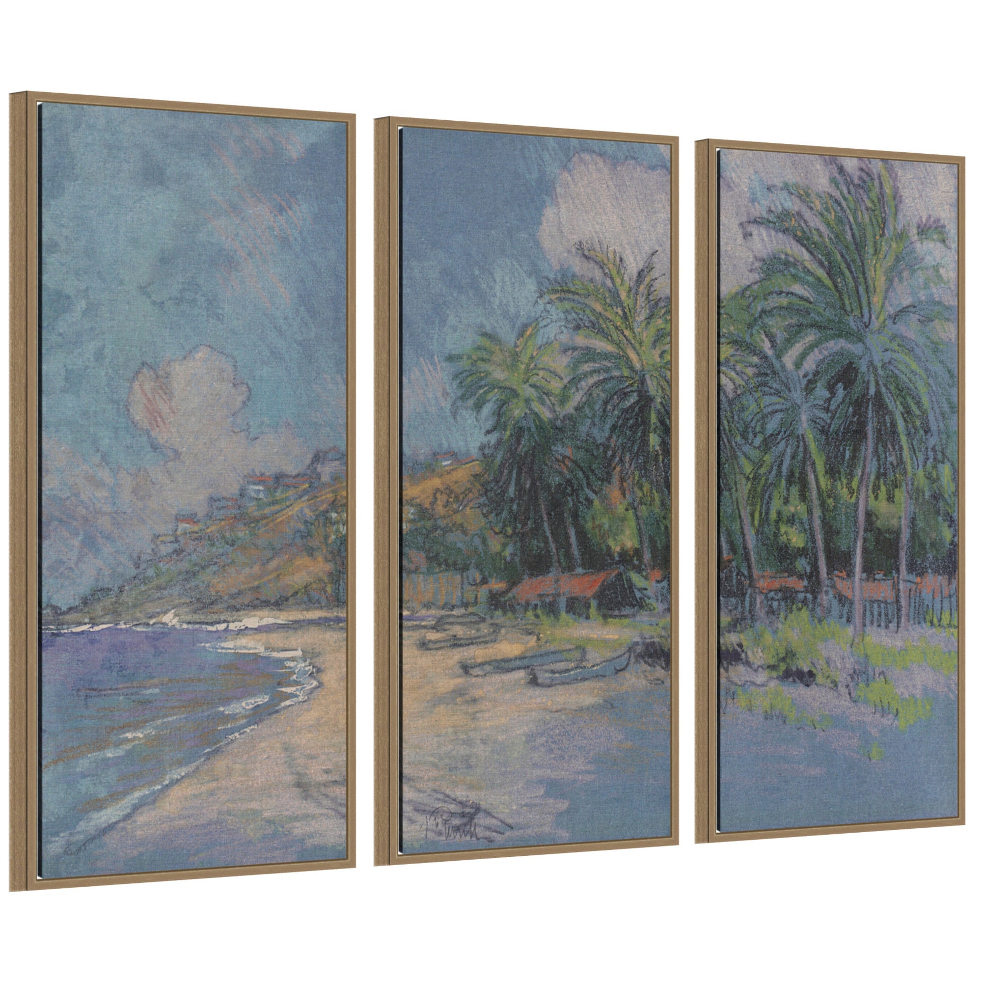 Art Set Sylvie Dark Gold 3 Piece Set 18x40 1