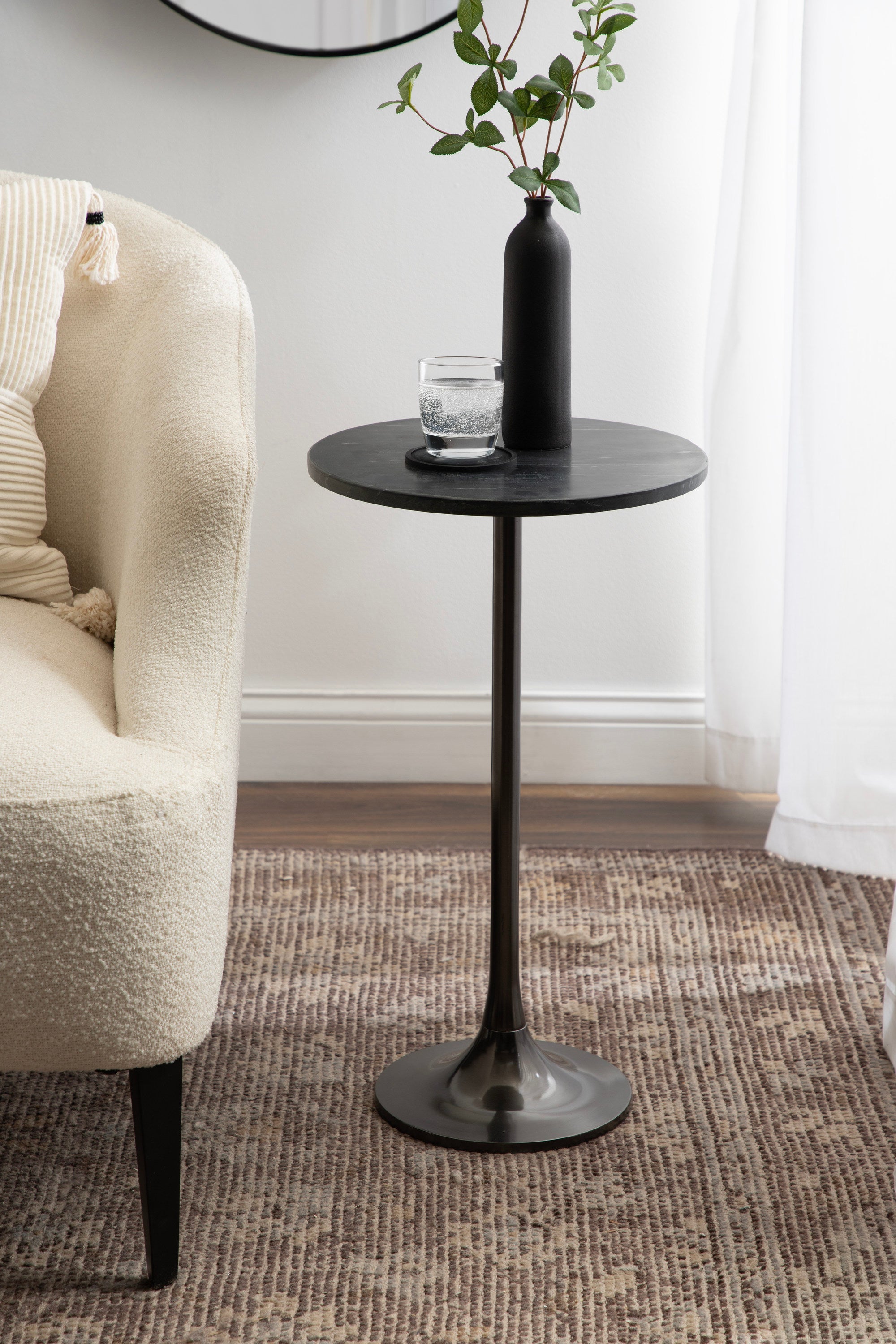 Drink Table Pewter Black 14x14x24 6