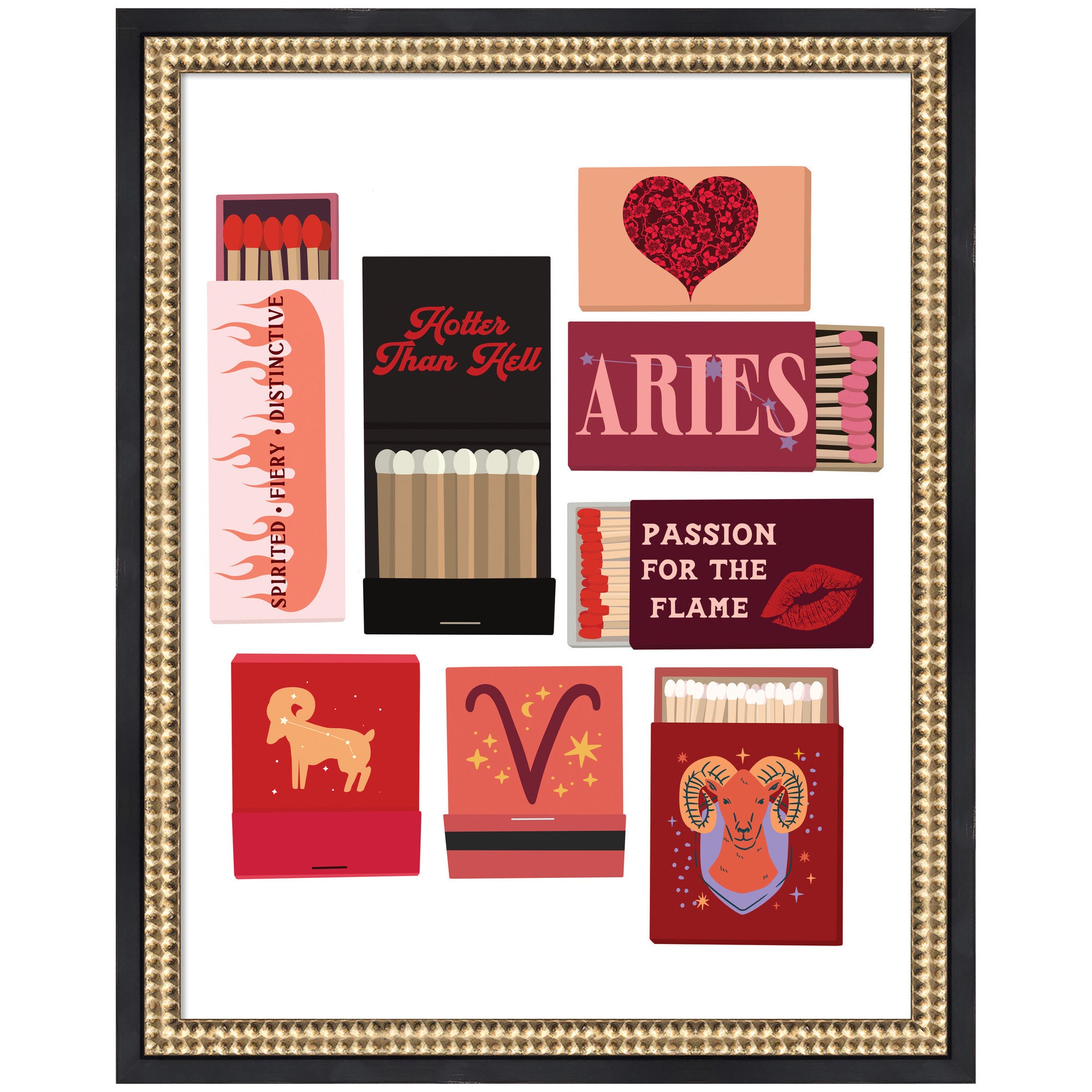 Aries Matchbooks 14x18 FC by Megan Ryan Framed Wall Art Print