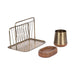 File Folder Organizer Walnut Brown Gold 3 Piece 5