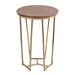Side Table Walnut Brown Gold 16x16x24 5