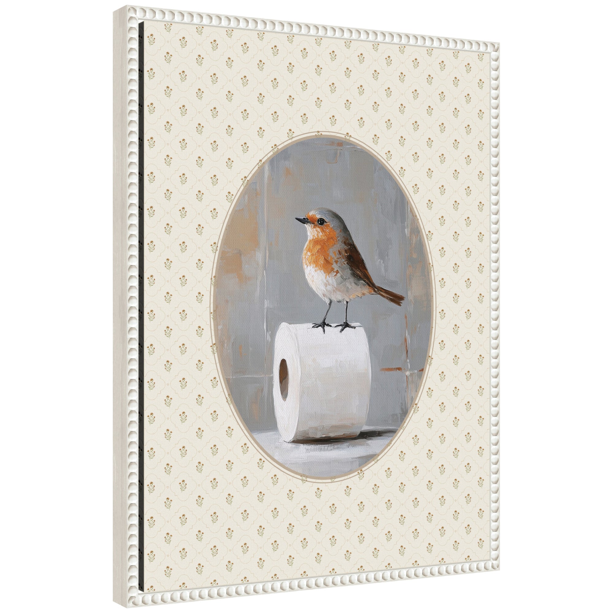 Framed Canvas 18x24 Sylvie Beaded White 1