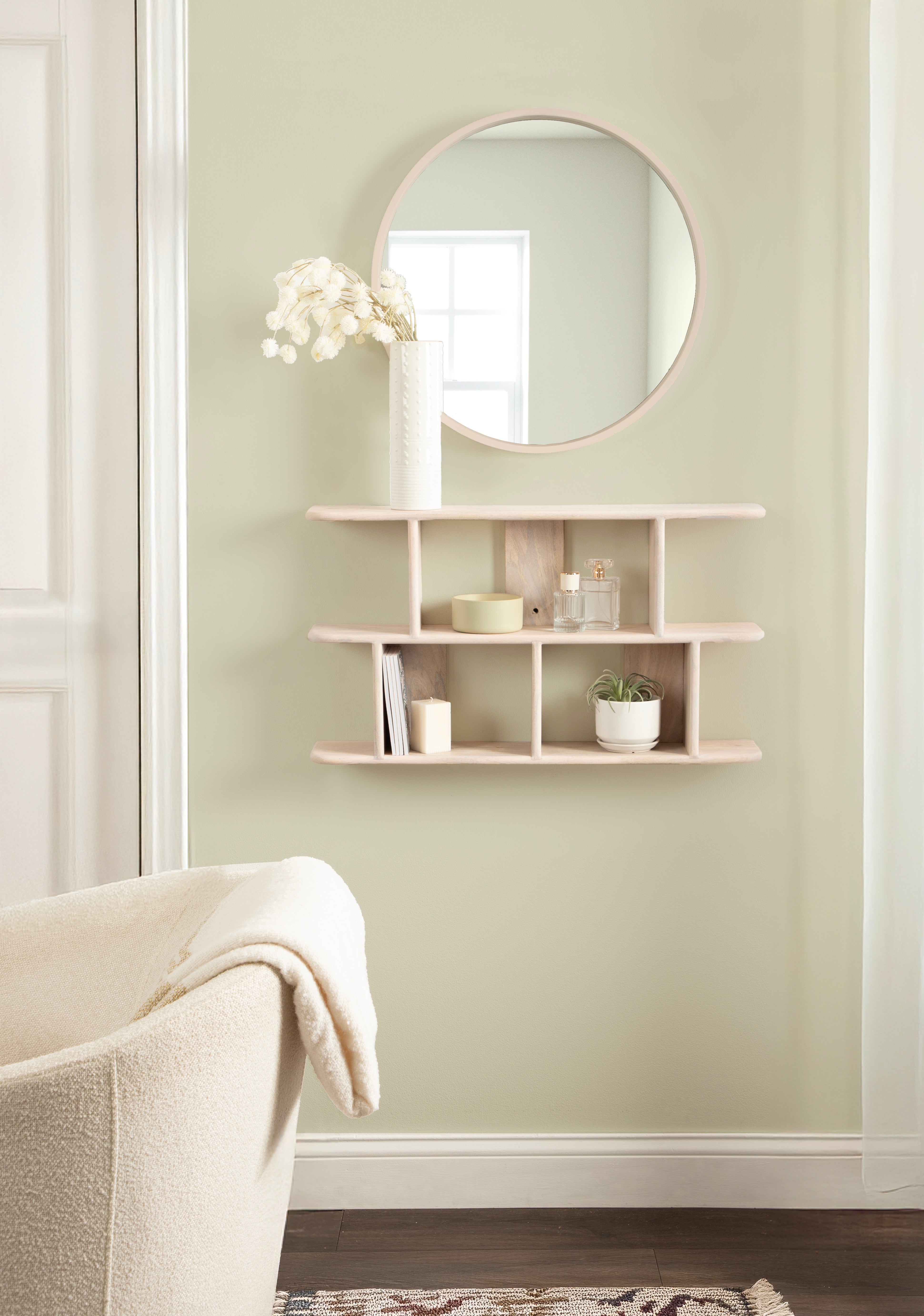 Accent Shelf Whitewash 30x17 8