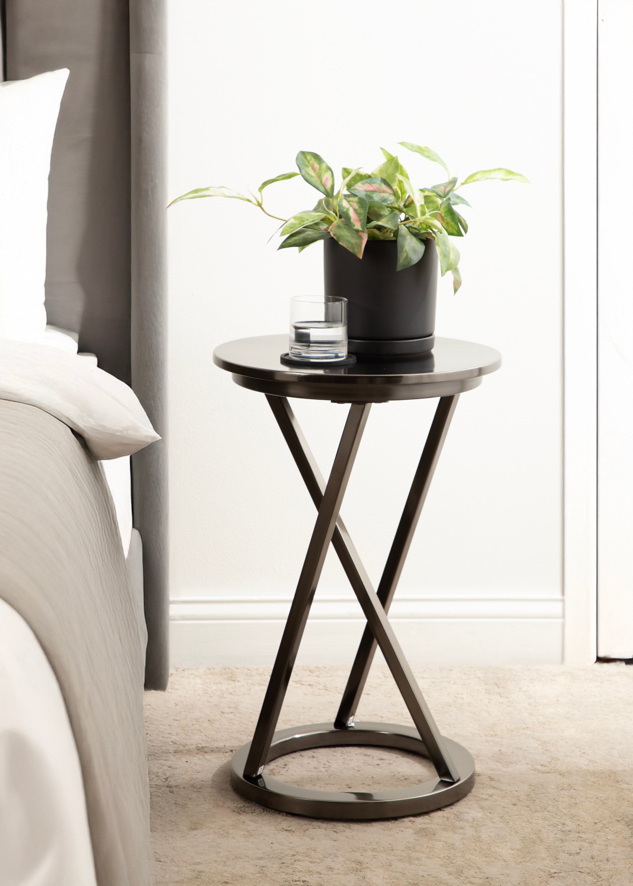 Side Table Pewter 15x15x23 8