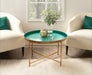 Coffee Table Teal Gold 28.25x28.25x19 7
