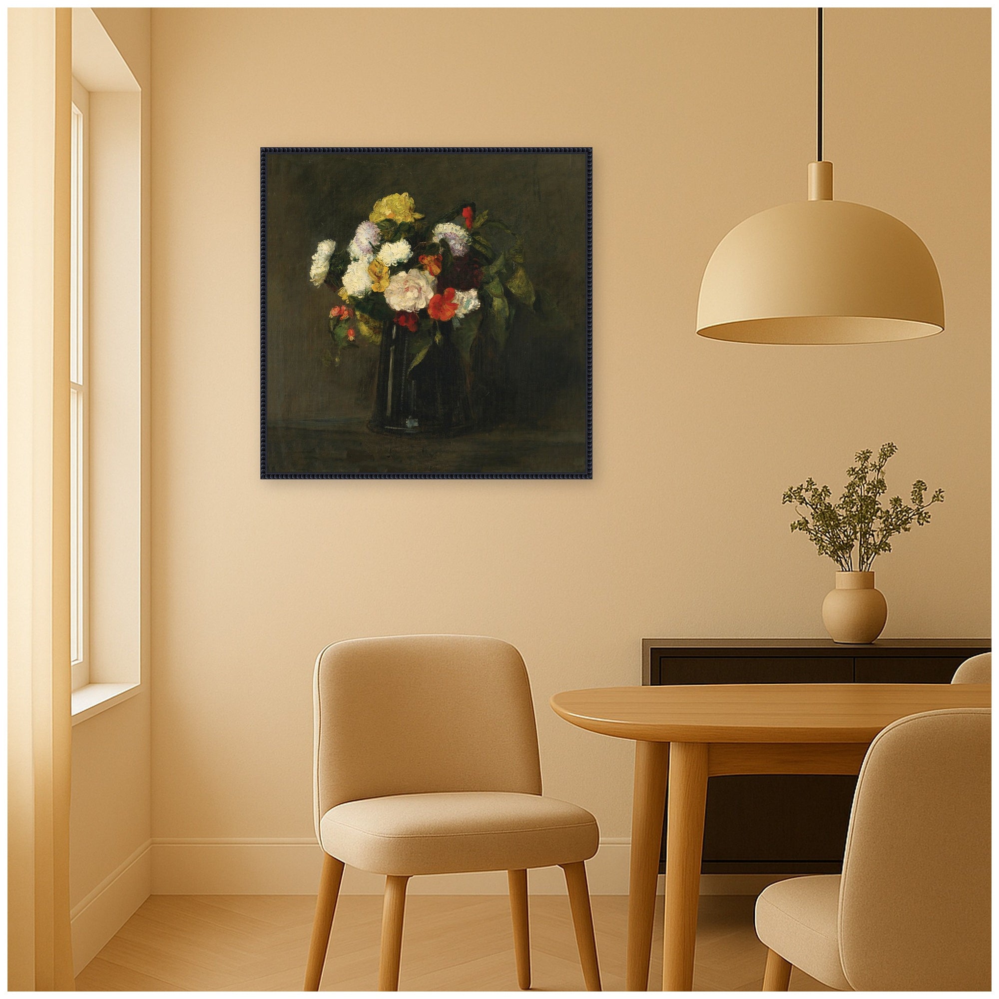 Framed Canvas 30x30 Sylvie Beaded Black 6
