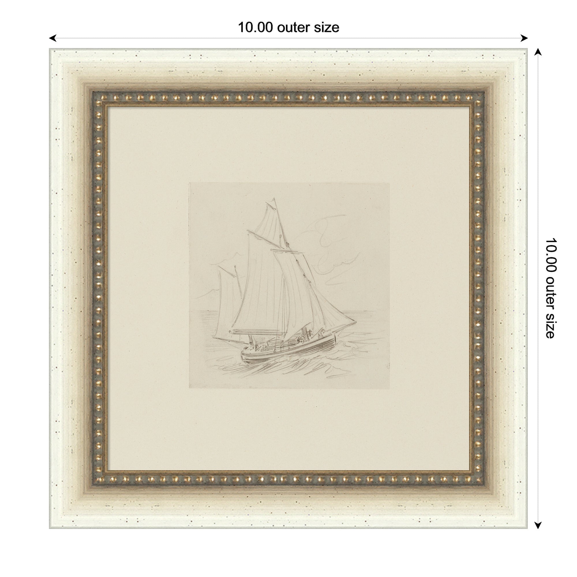 Mounted Canvas 10x10 Belmont Distress White 2