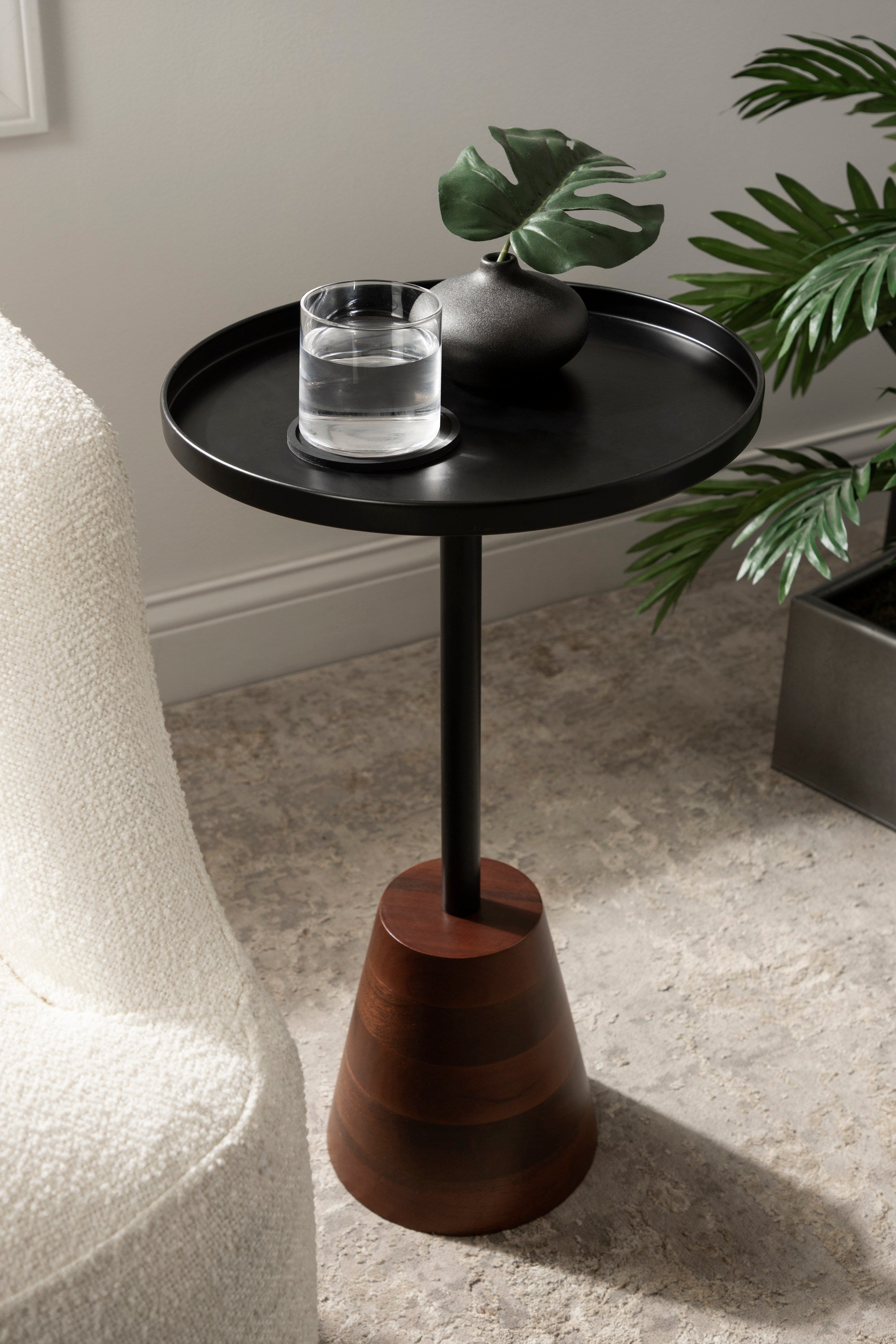 Side Table Black Dark Brown 14x14x24 6