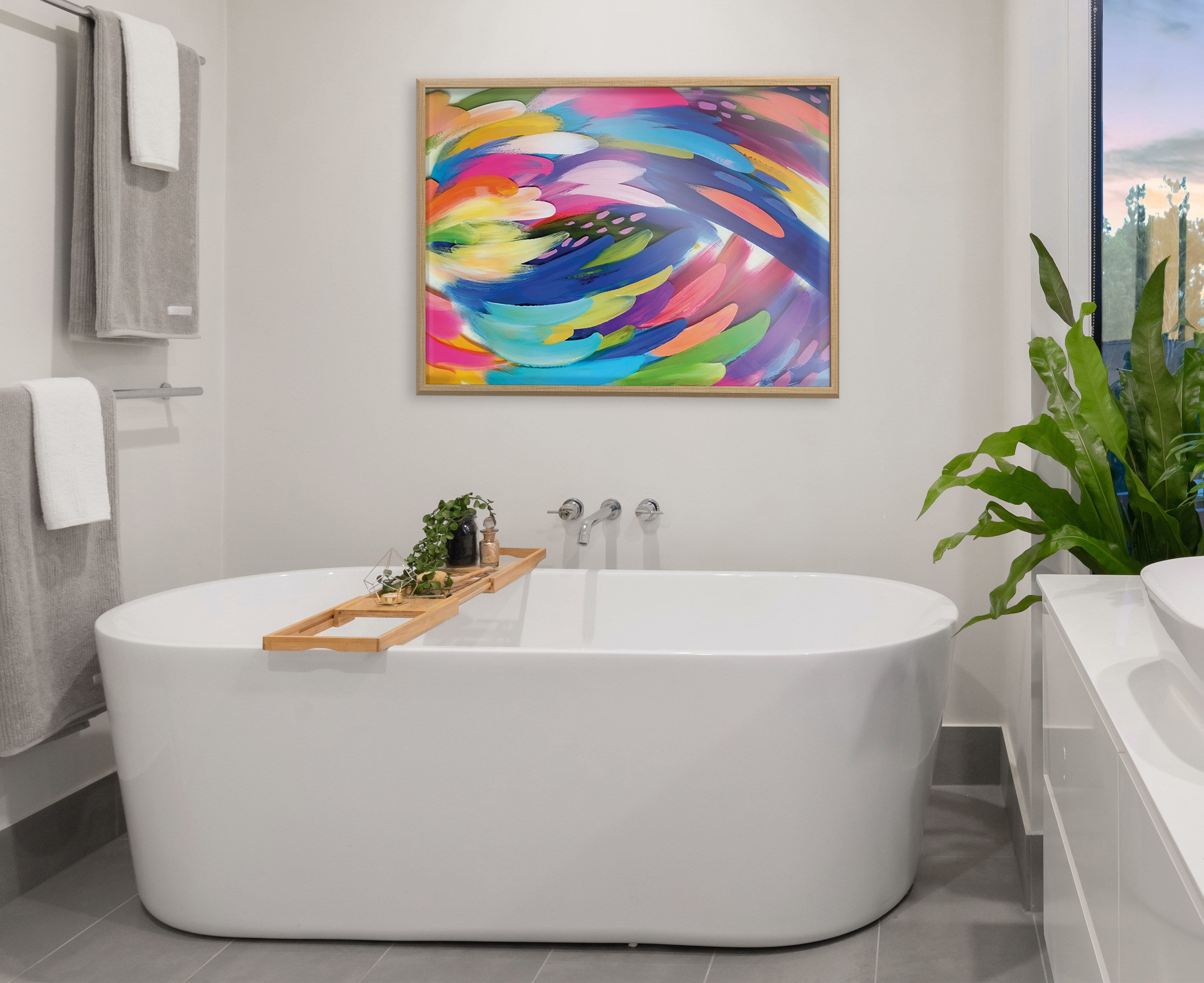 Blake Bright Brush Strokes Framed Printed Art by Jessi Raulet of Ettavee