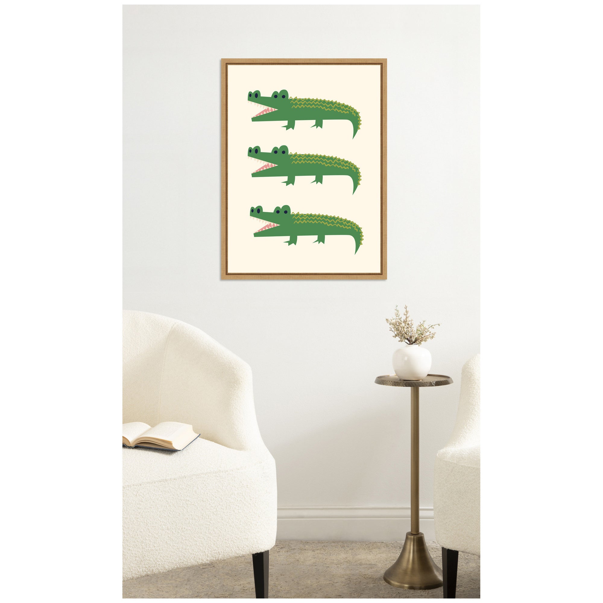 Alligator by Laura Moss Framed Canvas Wall Art Print