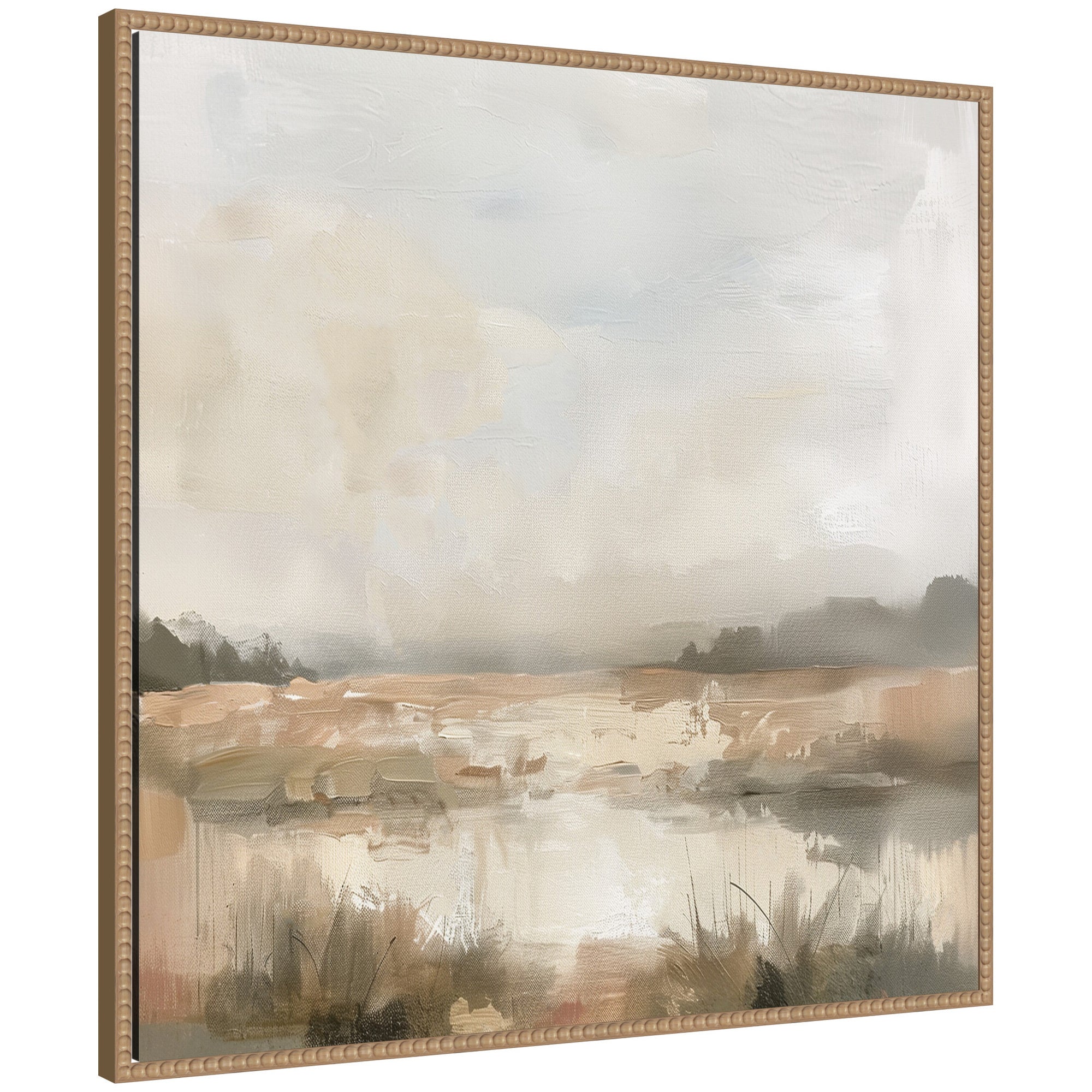 Framed Canvas 30x30 Sylvie Beaded Rustic Natural 1