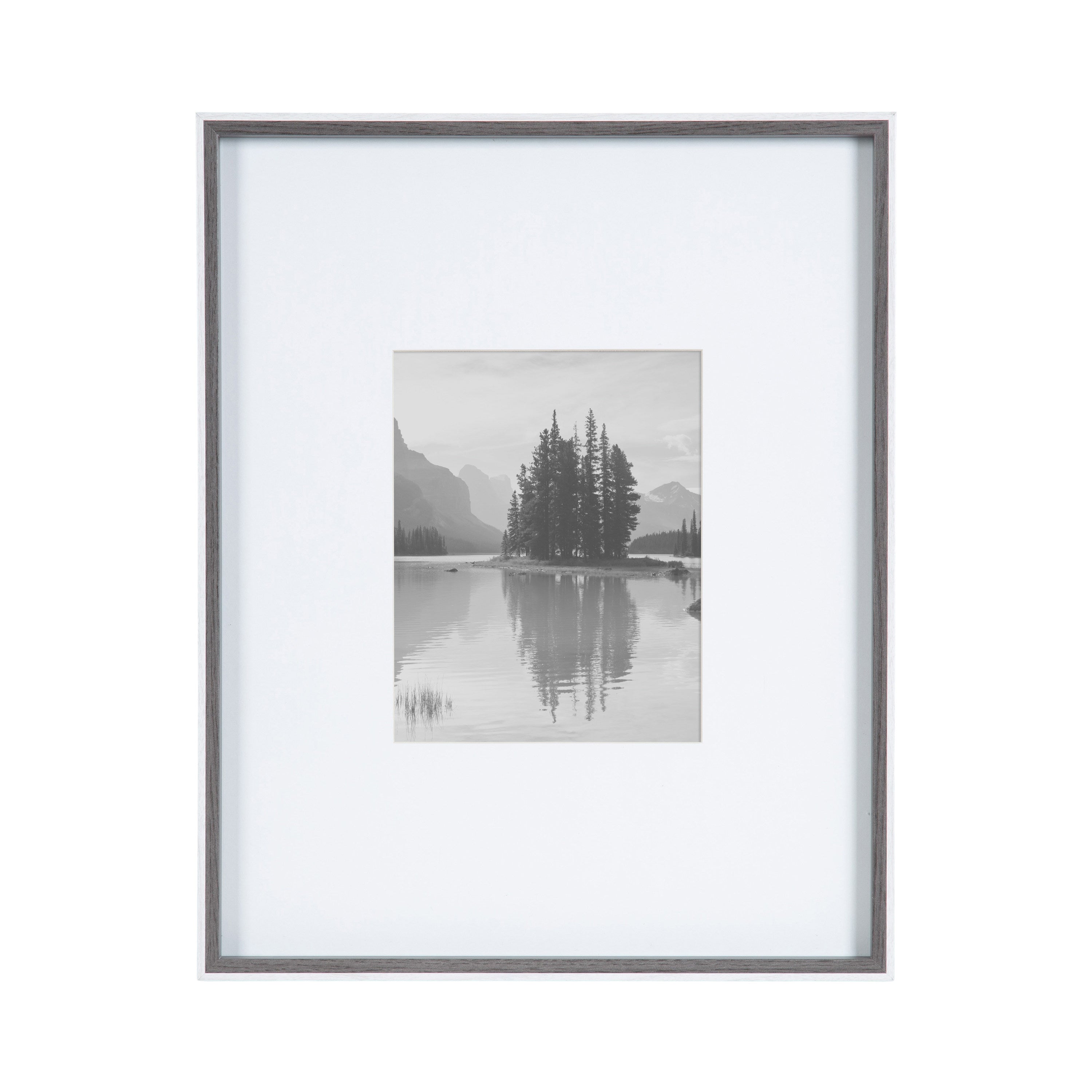 Wall Frame 16x20 matted to 8x10 Gray White 6
