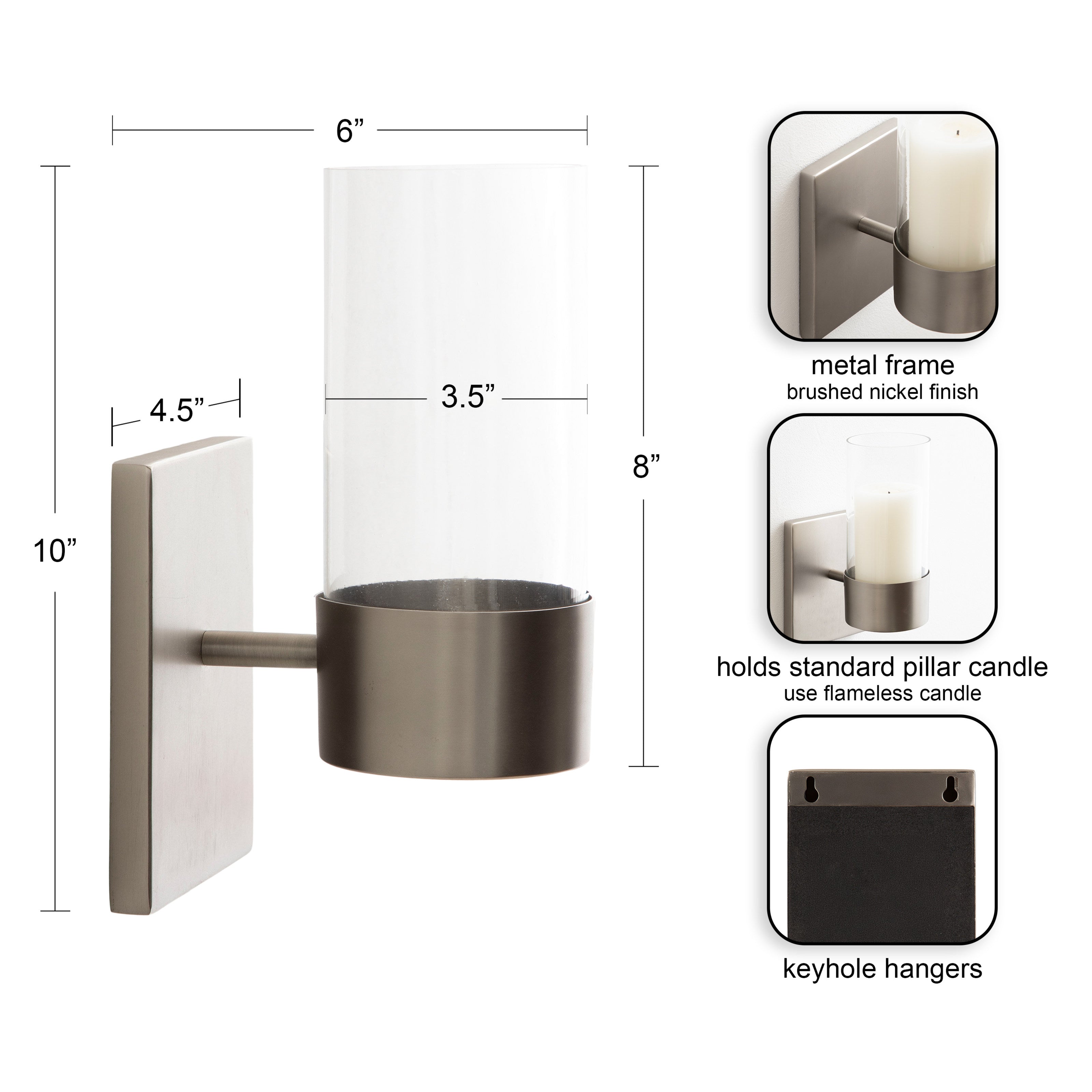 Wall Sconce Silver 5x6x10 2